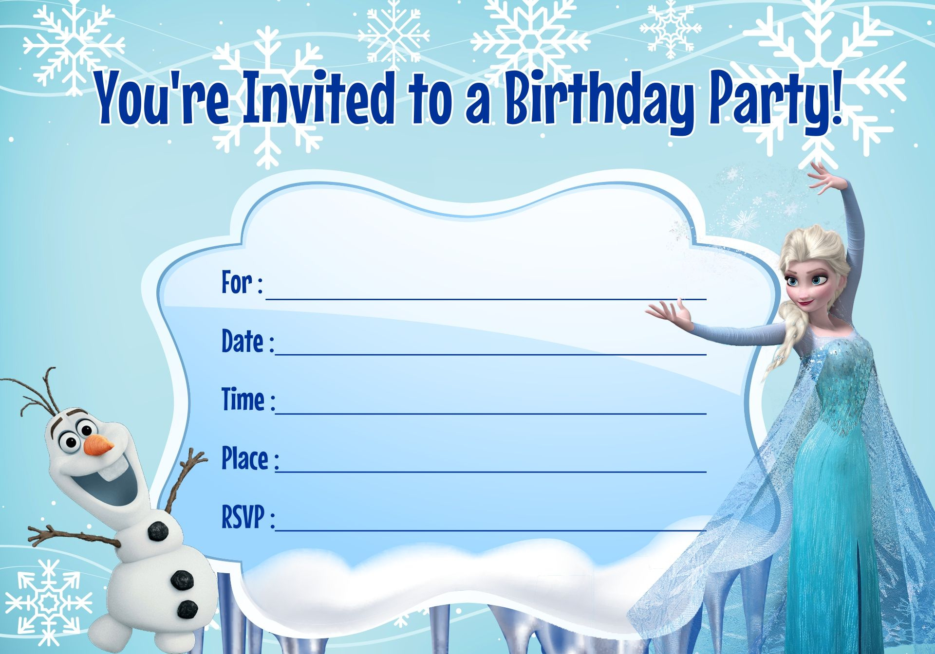 Frozen Birthday Invitations Printable Template | Frozen Birthday with Free Printable Frozen Birthday Invitations