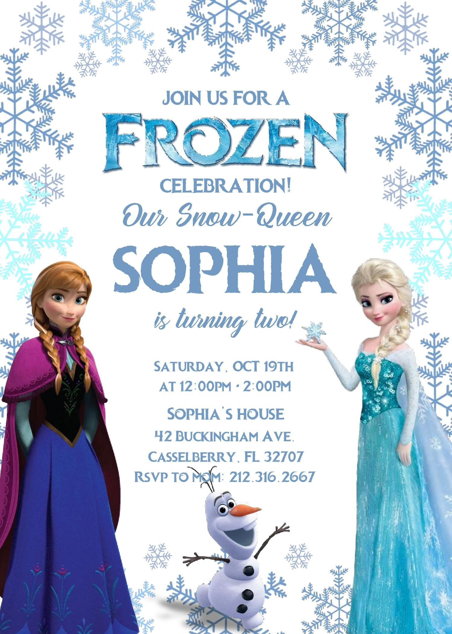 Frozen Birthday Party Invitation Templates intended for Frozen Invitations Printables Free