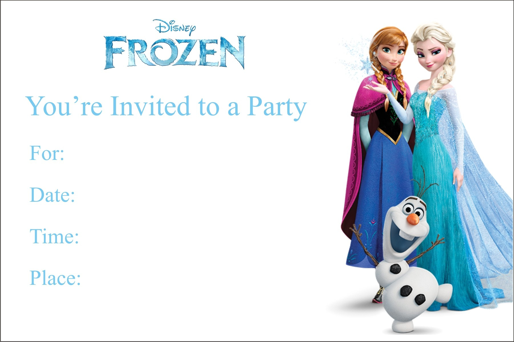 Frozen Free Printable Birthday Party Invitation Personalized Party inside Free Printable Frozen Birthday Invitations