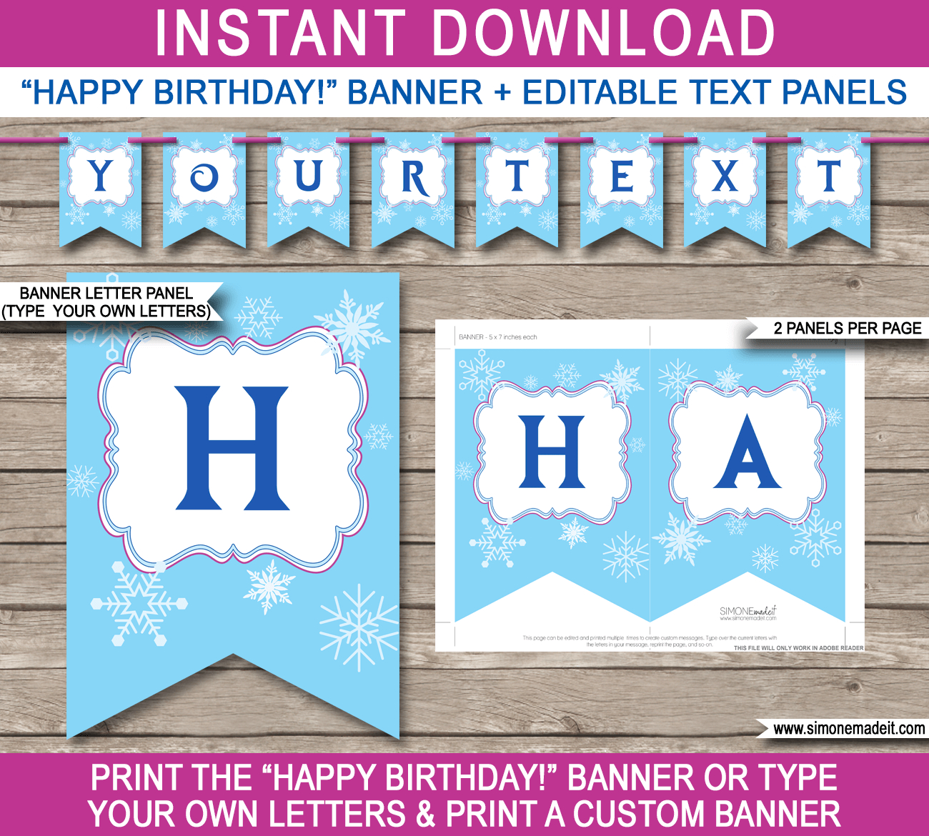 Frozen Party Banner Template with regard to Free Printable Birthday Banners Personalized