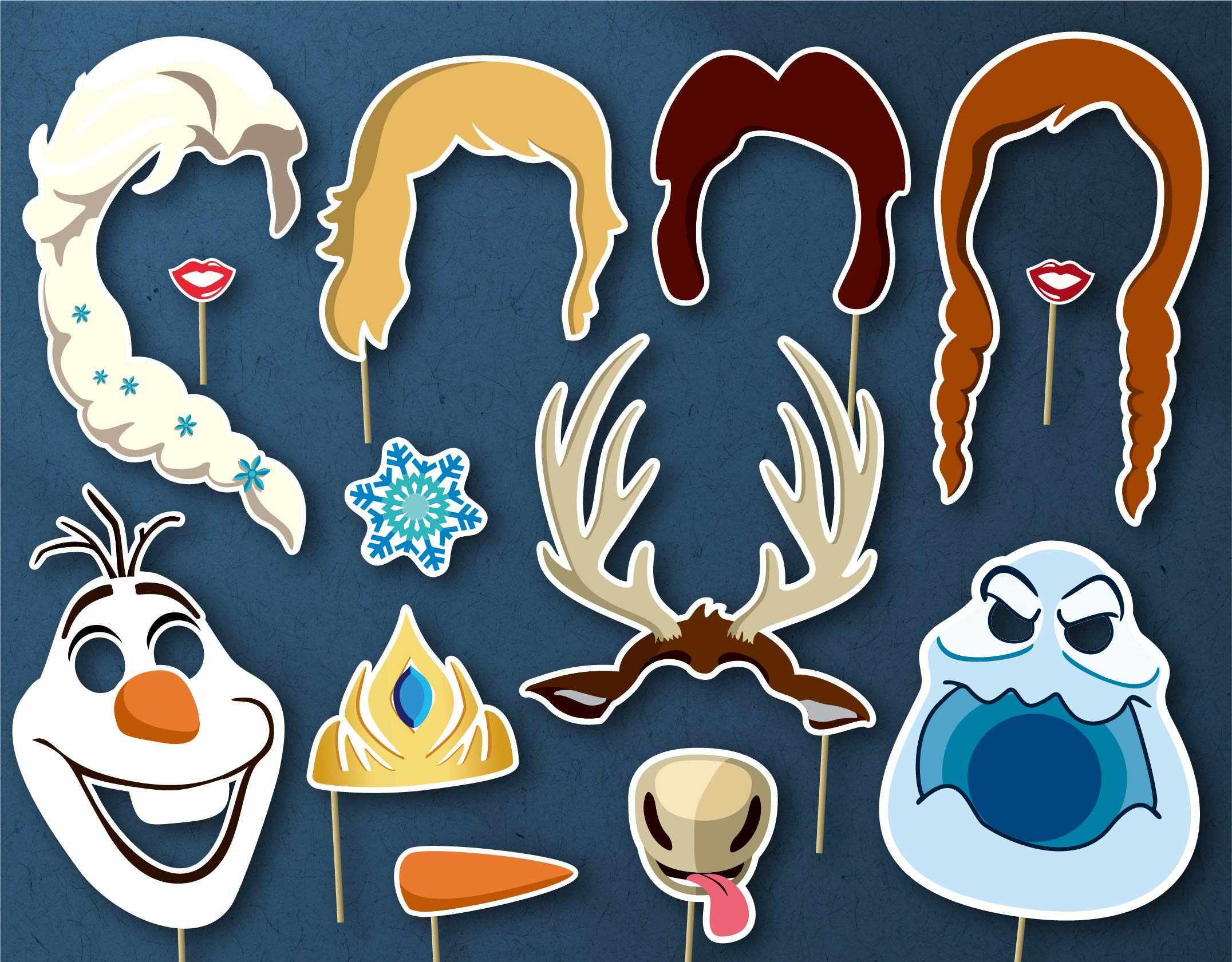 Frozen Photo Props - Etsy inside Free Printable Frozen Photo Booth Props