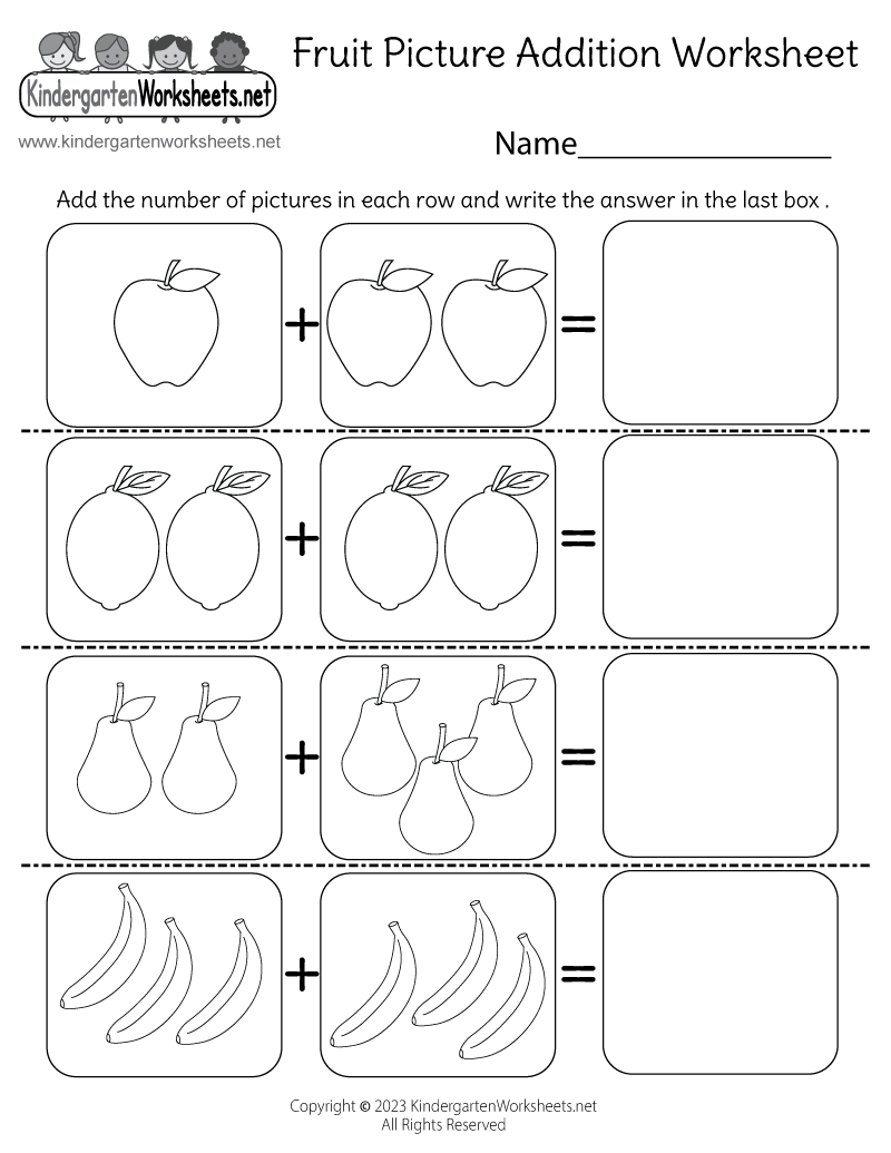 Fruit Picture Addition Worksheet - Free Printable, Digital, &amp;amp; Pdf inside Free Printable Picture Addition Worksheets