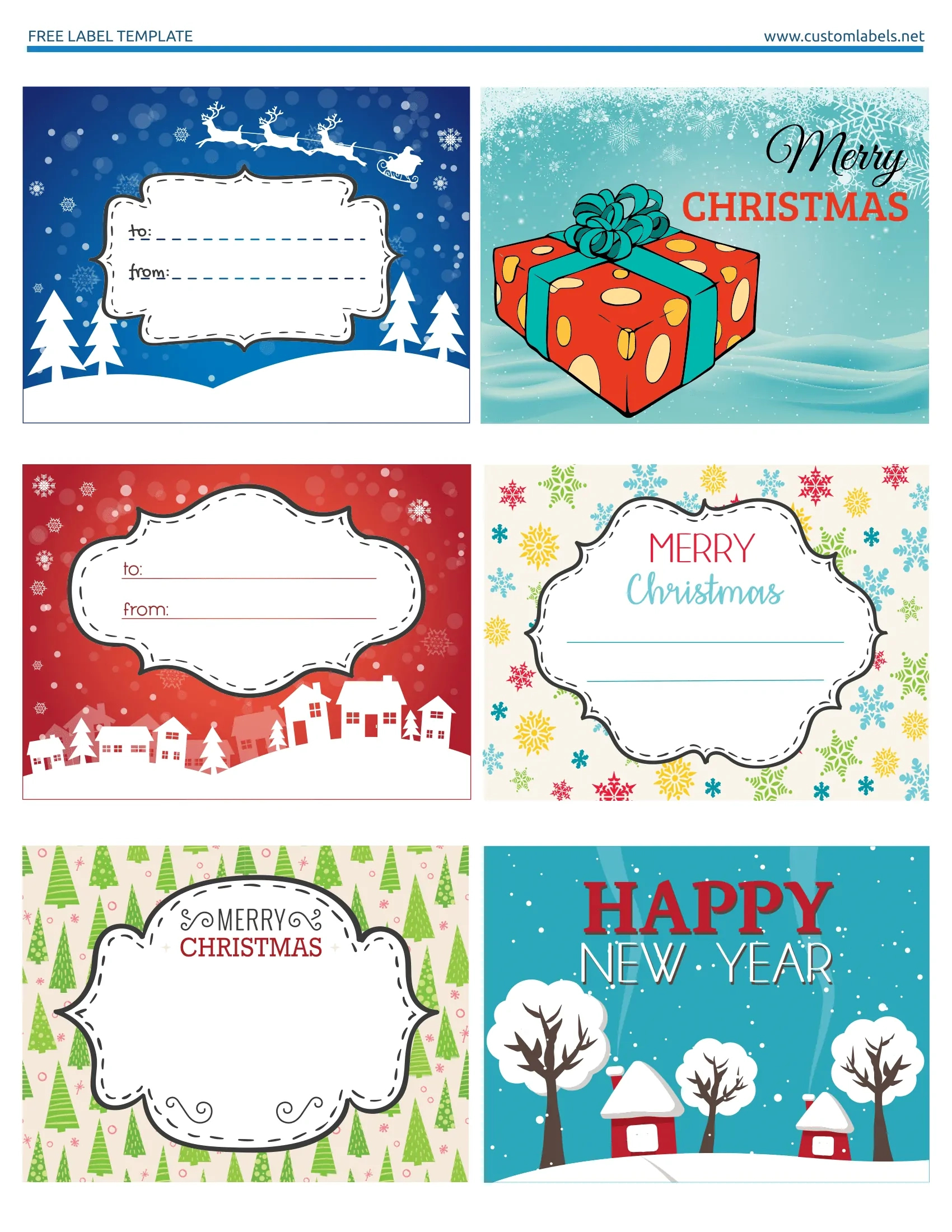 Fun And Colorful Christmas Labels - Free Printables pertaining to Free Printable Christmas Labels