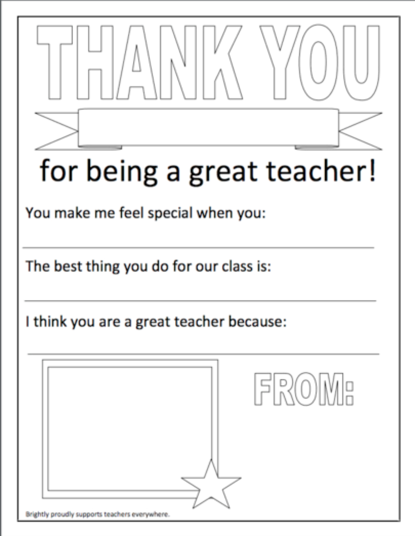 Fun And Easy Printables For Teacher Appreciation Week | Brightly for Thank You Teacher Printables Free