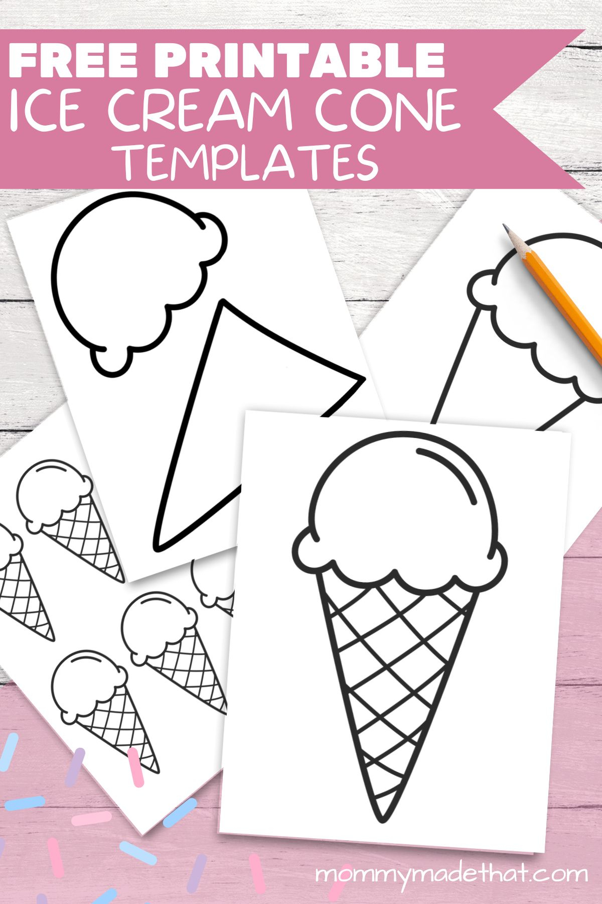 Fun Ice Cream Cone Templates For Crafts &amp;amp; Coloring regarding Ice Cream Cone Template Free Printable