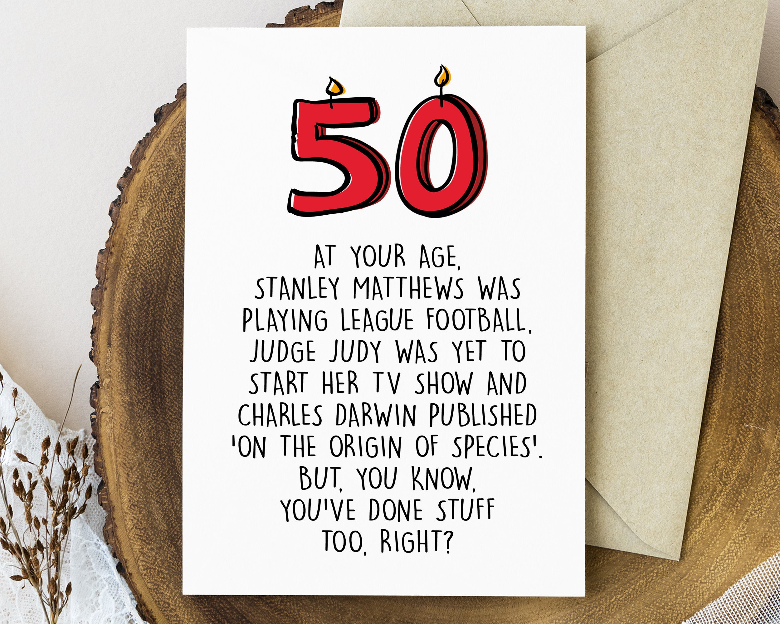 Funny 50Th Birthday Card Printable, 50Th Birthday Gift For Men Or Women, Turning 50 Card For Brother Sister Friend Or Coworker with Free Printable 50Th Birthday Cards Funny