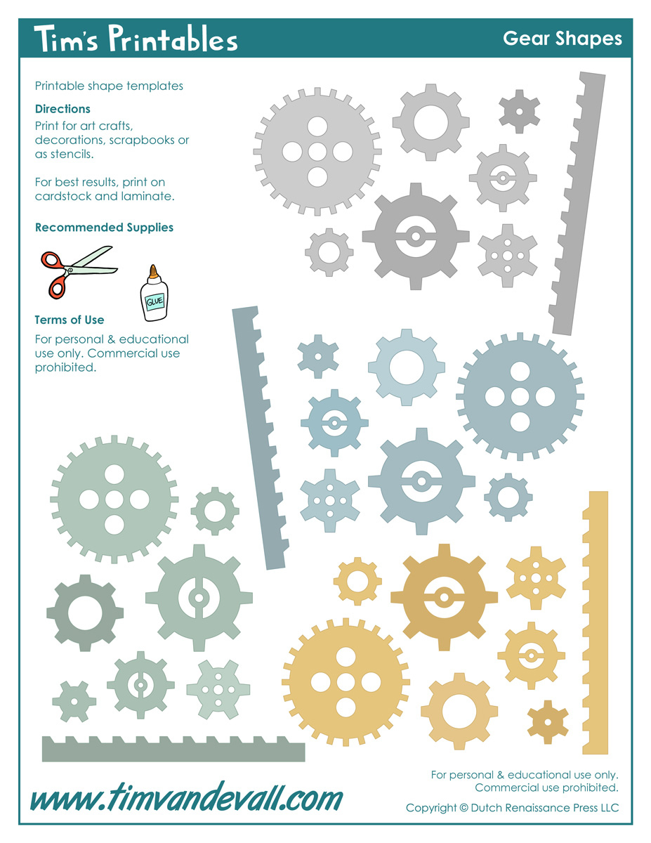 Gear Templates – Tim'S Printables pertaining to Free Printable Gears