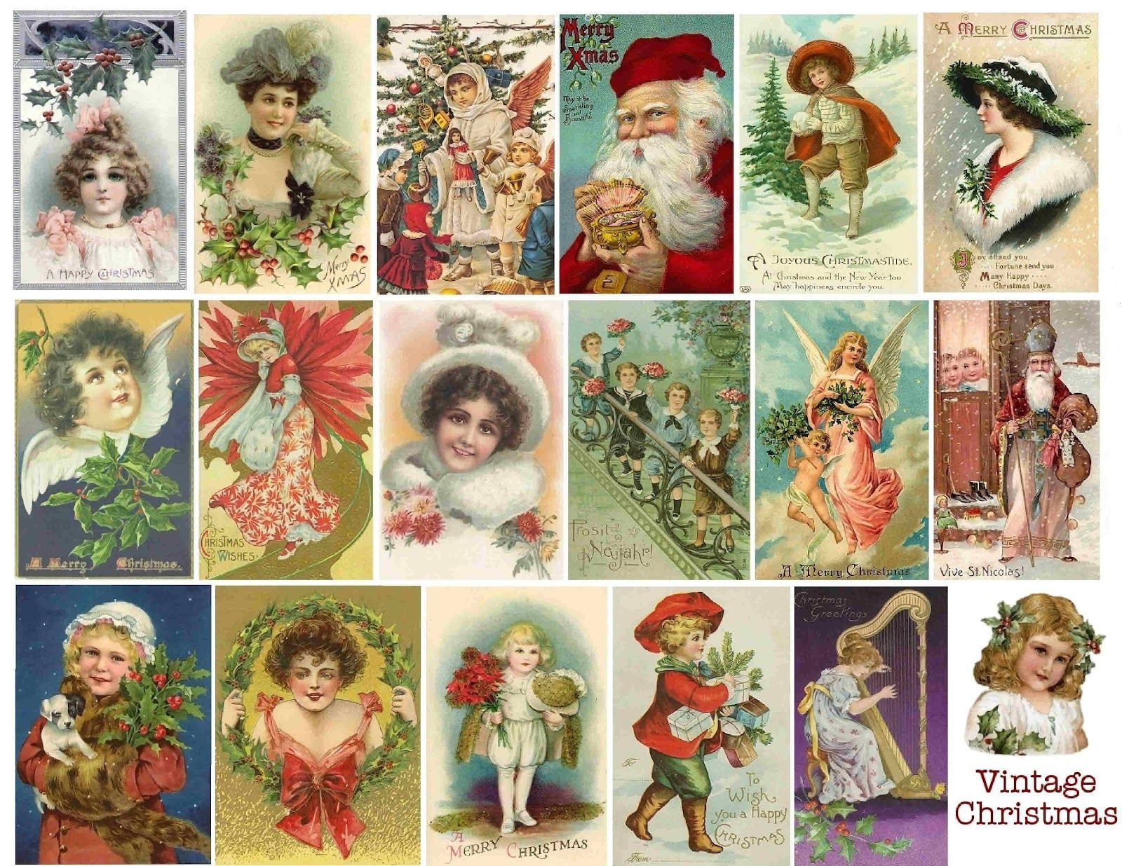 Get Festive With A Free Printable Christmas Collage within Free Printable Vintage Christmas Images