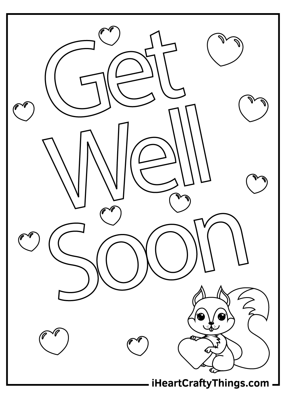 Get Well Soon Coloring Pages (100% Free Printables) inside Free Printable Get Well Card For Child To Color