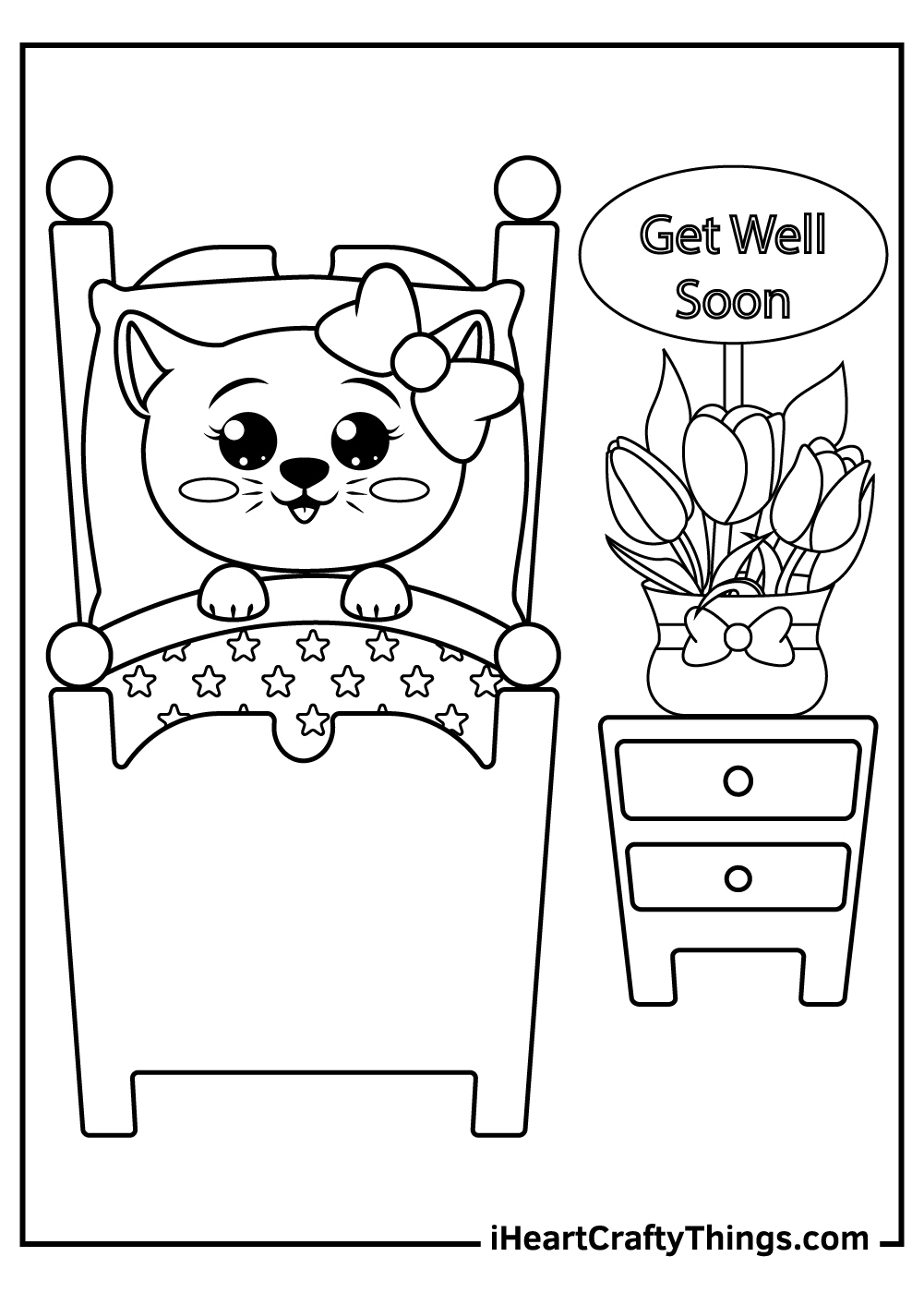 Get Well Soon Coloring Pages (100% Free Printables) intended for Free Printable Get Well Card For Child To Color