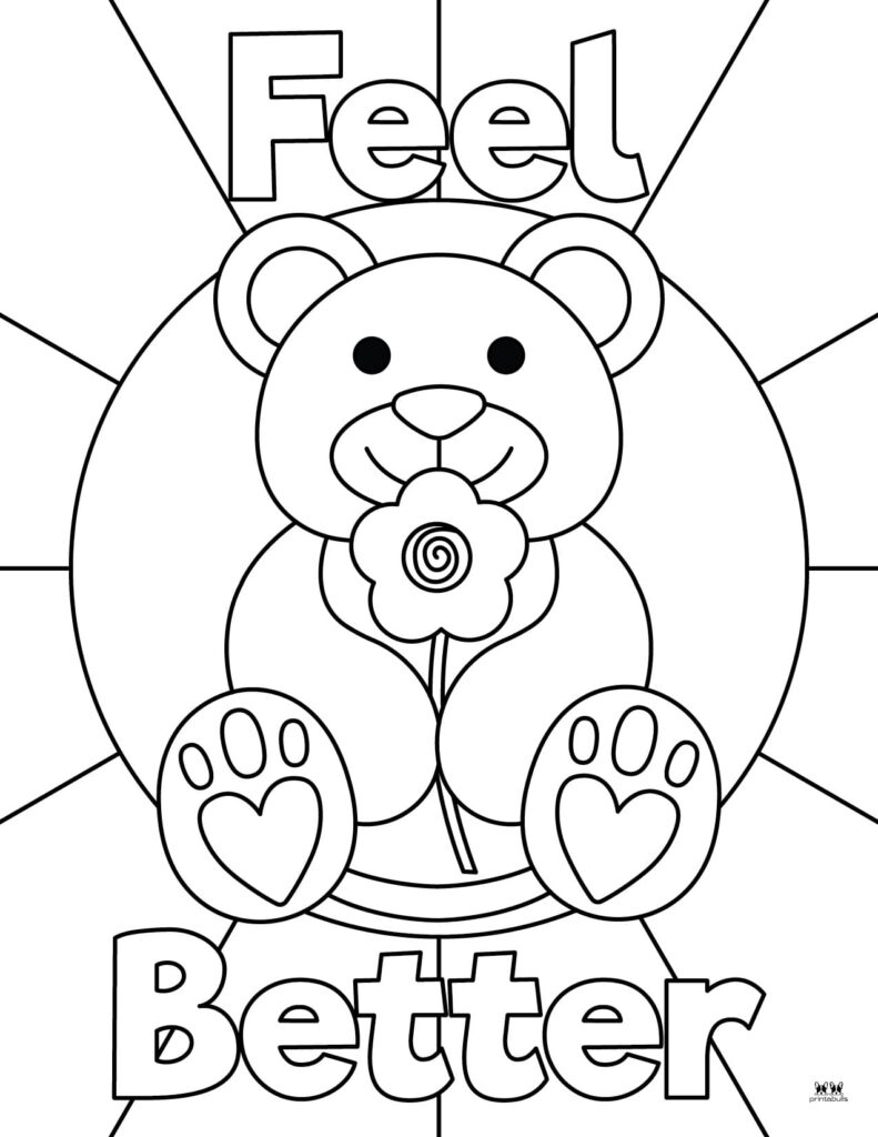 Get Well Soon Coloring Pages - 15 Free Pages | Printabulls with Free Printable Get Well Card For Child To Color