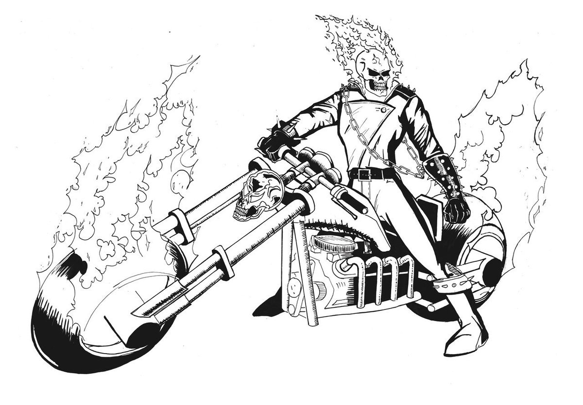 Ghost Rider Coloring Pages 🖌 To Print And Color with Free Printable Ghost Rider Coloring Pages