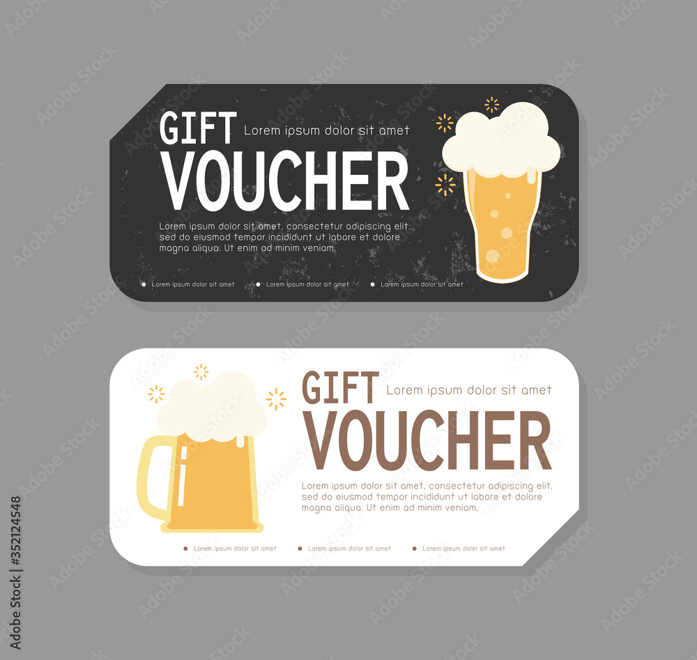 Gift Voucher Template Design For Opening Beer Party, Discount Gift for Free Printable Beer Coupons