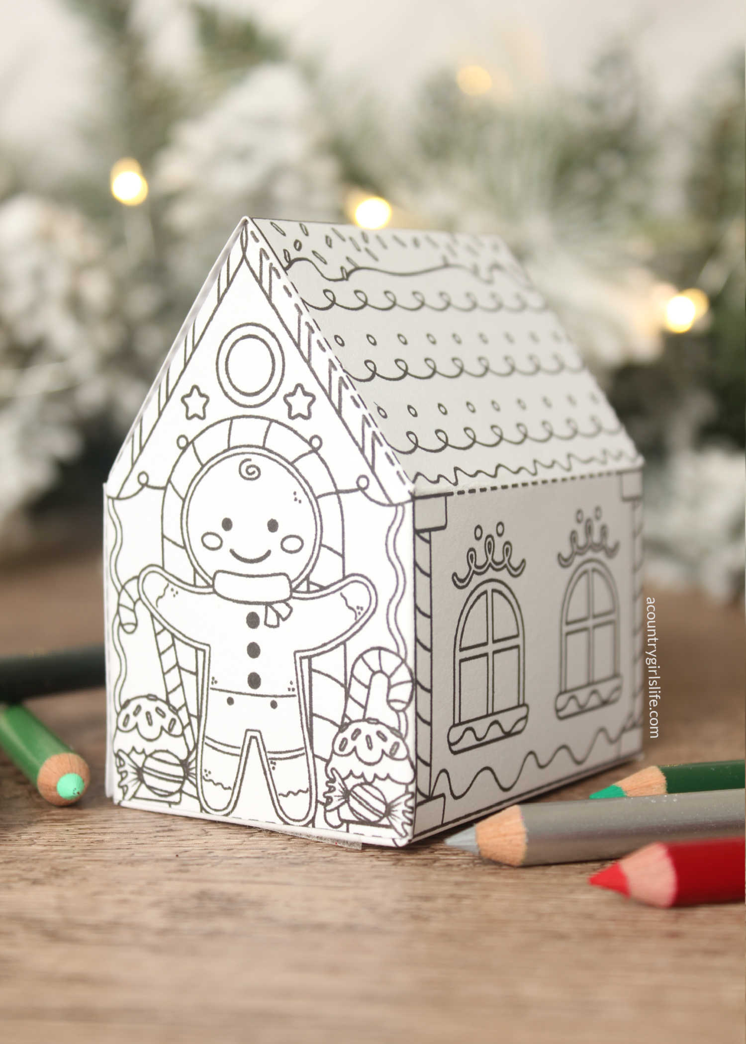 Gingerbread House To Color (Free 3D Printable) - A Country Girl&amp;#039;S Life regarding Free Gingerbread House Printables