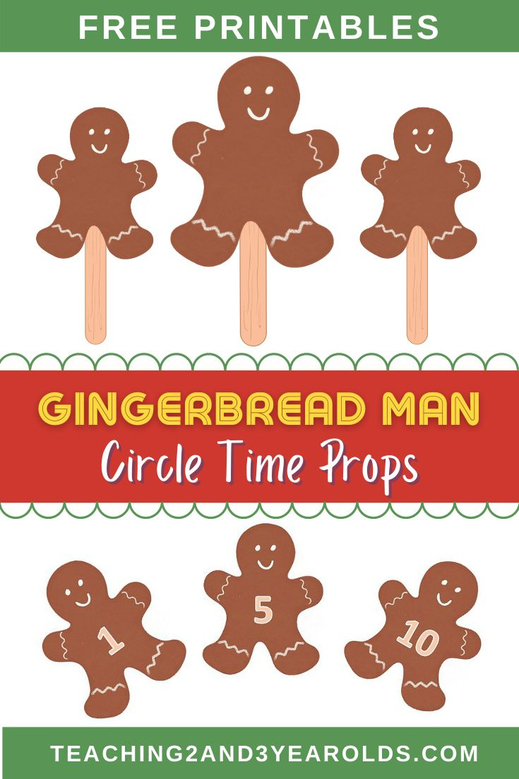 Gingerbread Man Circle Time Printable Props | Gingerbread Man for Free Printable Gingerbread Man Activities