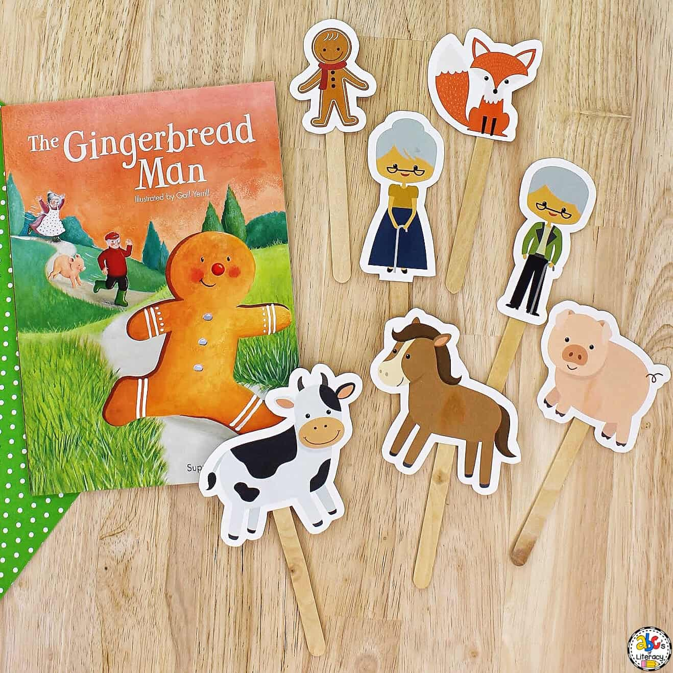 Gingerbread Man Stick Puppets inside Free Printable Version Of The Gingerbread Man Story