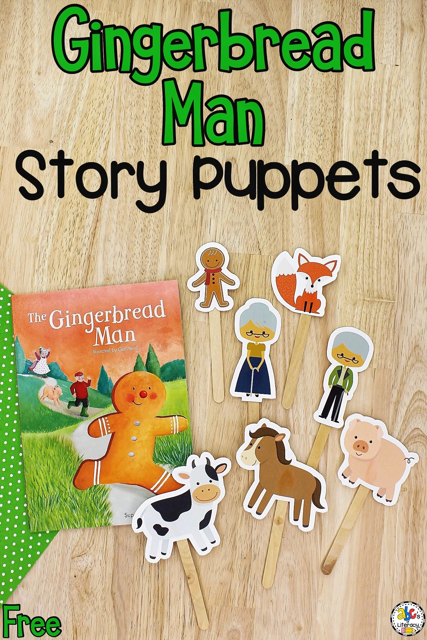 Gingerbread Man Stick Puppets pertaining to Free Printable Version of the Gingerbread Man Story