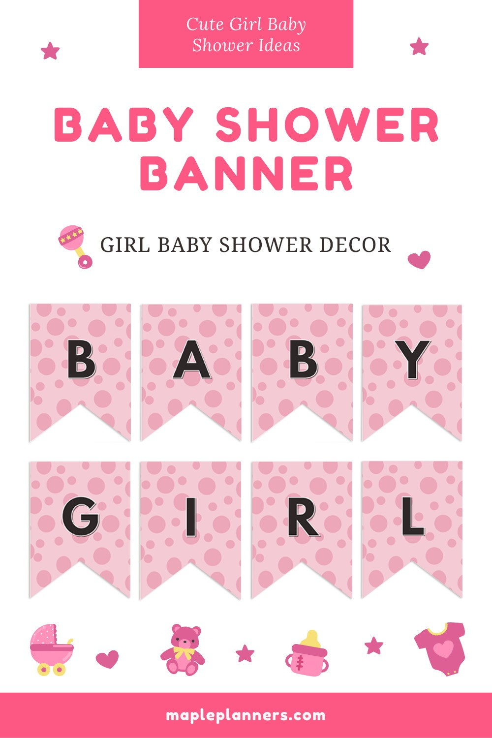 Girl Baby Shower Banner Ideas | Baby Shower Decor for Baby Girl Banner Free Printable