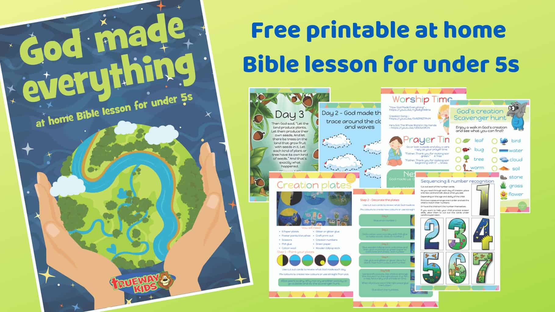 God Made Everything - Free Printable Bible Lesson For Preschool in Free Printable Bible Study Lessons Genesis