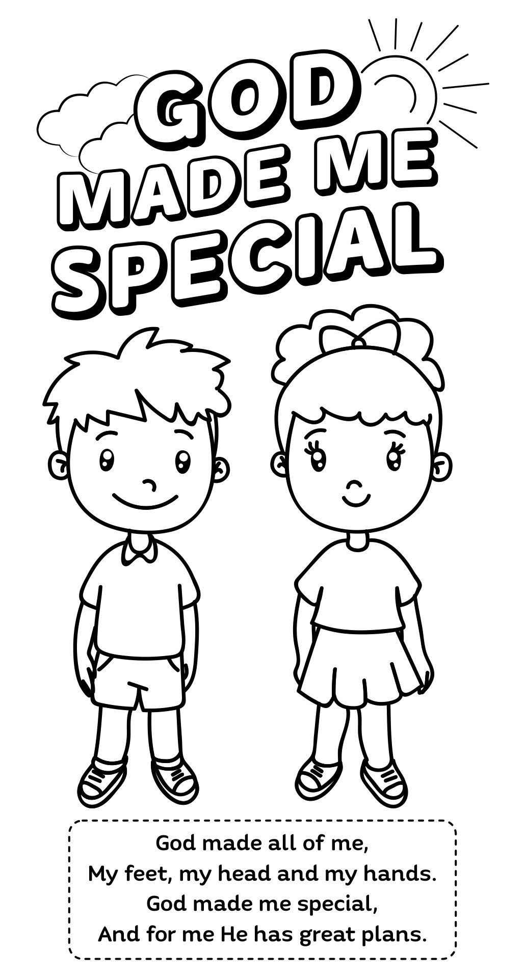 God Made Me Special Coloring Pages - 20 Free Pdf Printables regarding God Made Me Free Printable