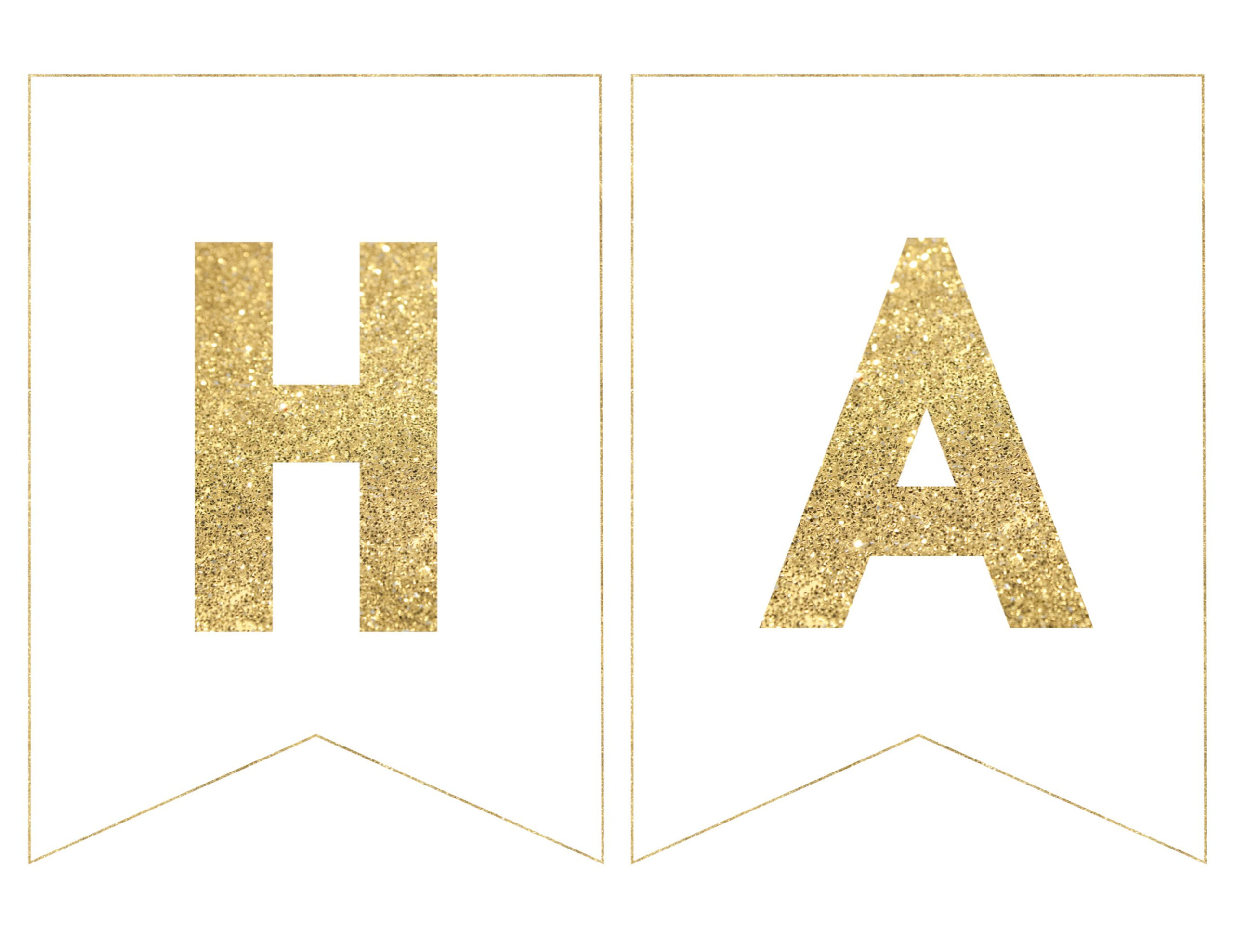 Gold Free Printable Banner Letters - Paper Trail Design | Happy inside Birthday Banner Templates Free Printable