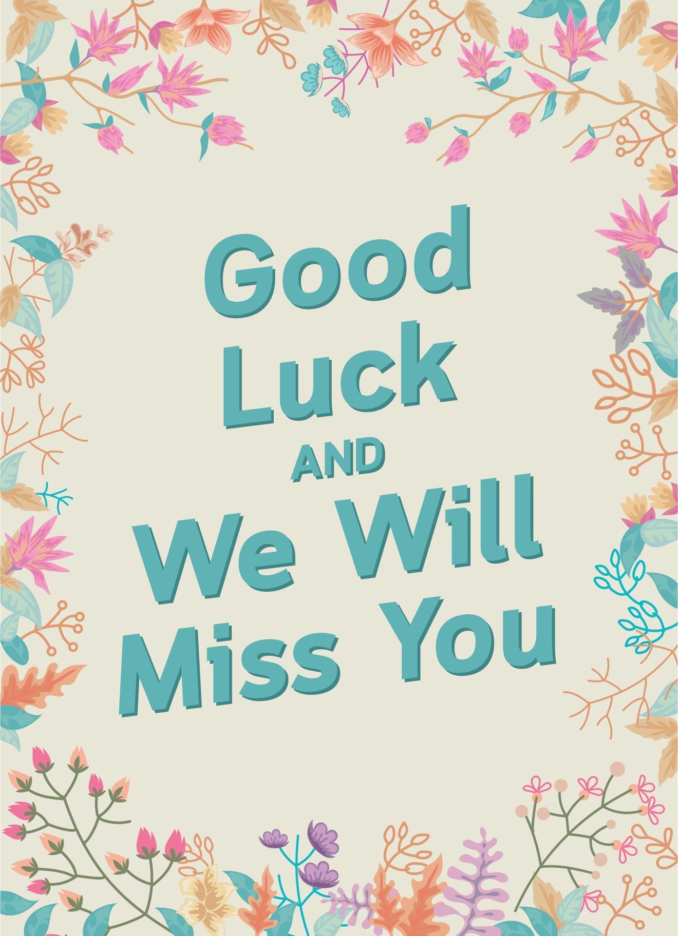 Good Luck And Farewell Card Templates within Free Printable We Will Miss You Greeting Cards