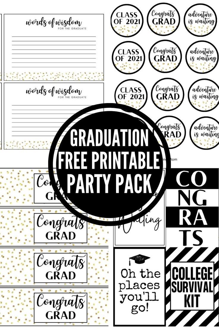 Graduation Free Printable Party Pack In Black And Gold! Cupcake in Free Graduation Printables