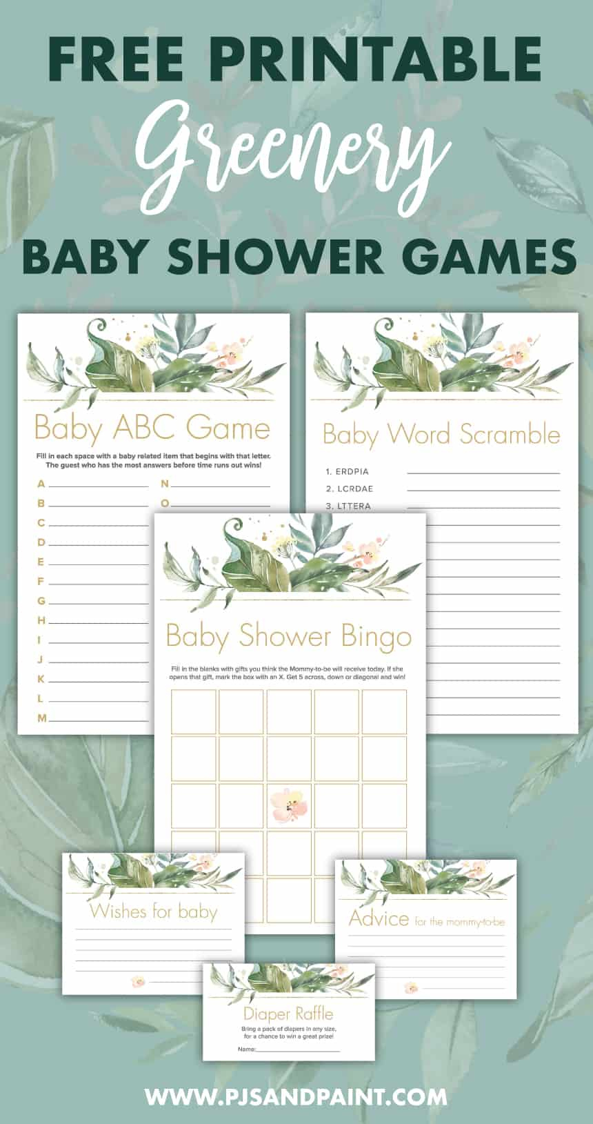 Greenery Baby Shower Games - Free Printable Baby Shower Games inside Woodland Baby Shower Games Free Printables