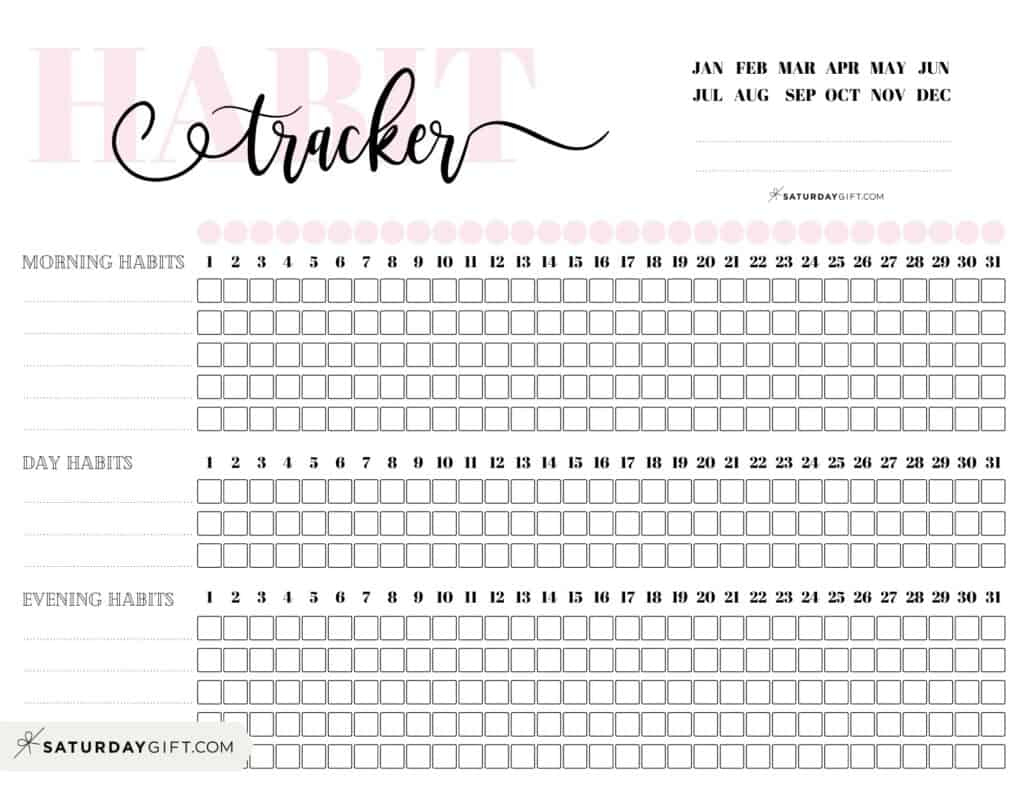 Habit Tracker Printable - 43 Cute &amp;amp; Free Printable Habit Trackers throughout Habit Tracker Free Printable