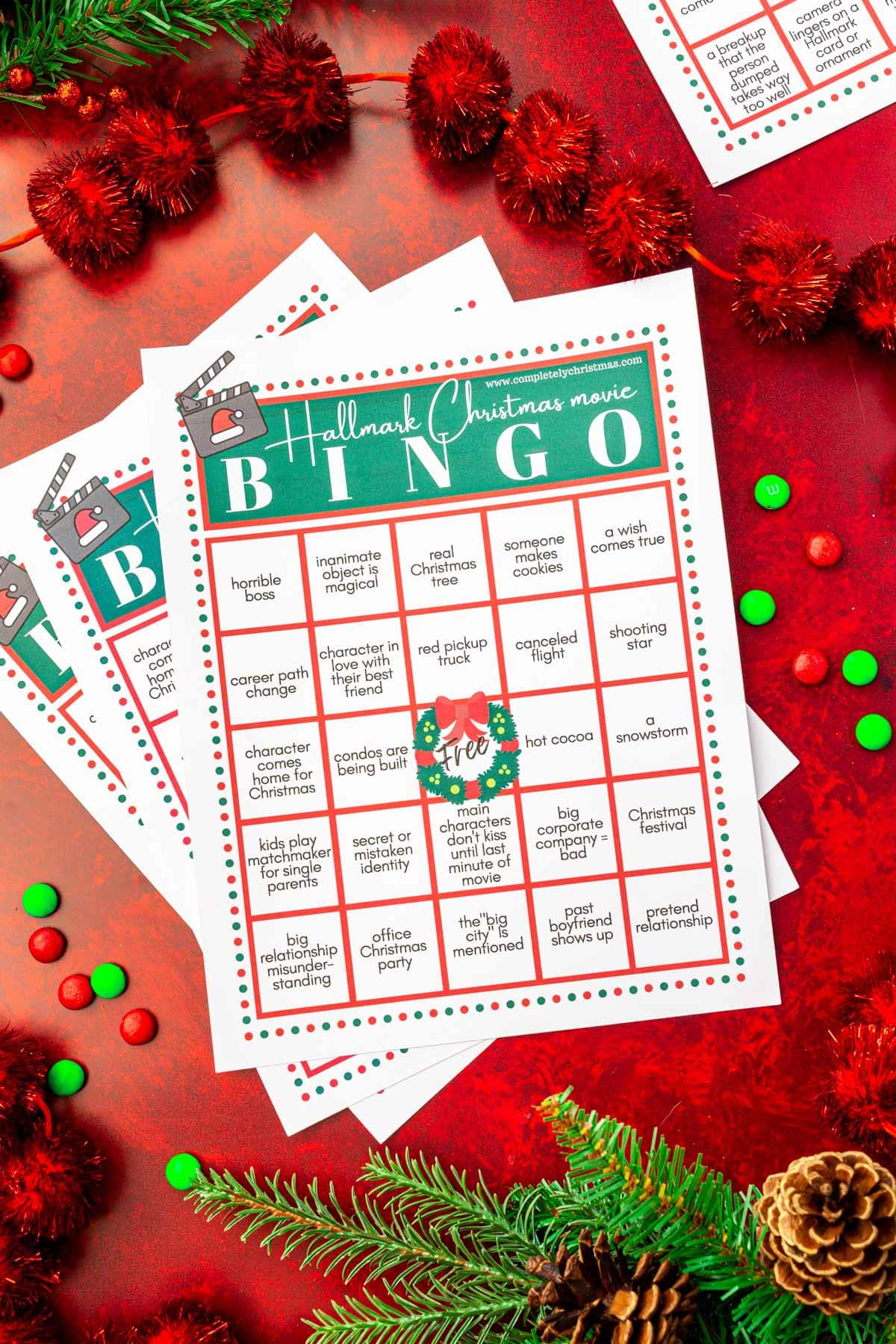 Hallmark Christmas Movie Bingo Free Printable within Free Hallmark Christmas Cards Printable