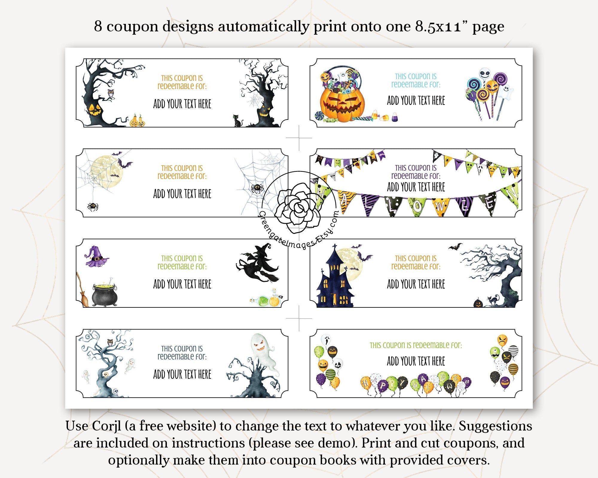 Halloween Coupon Book Template - Color | Coupon Template, Coupon throughout Free Printable Halloween Candy Coupons