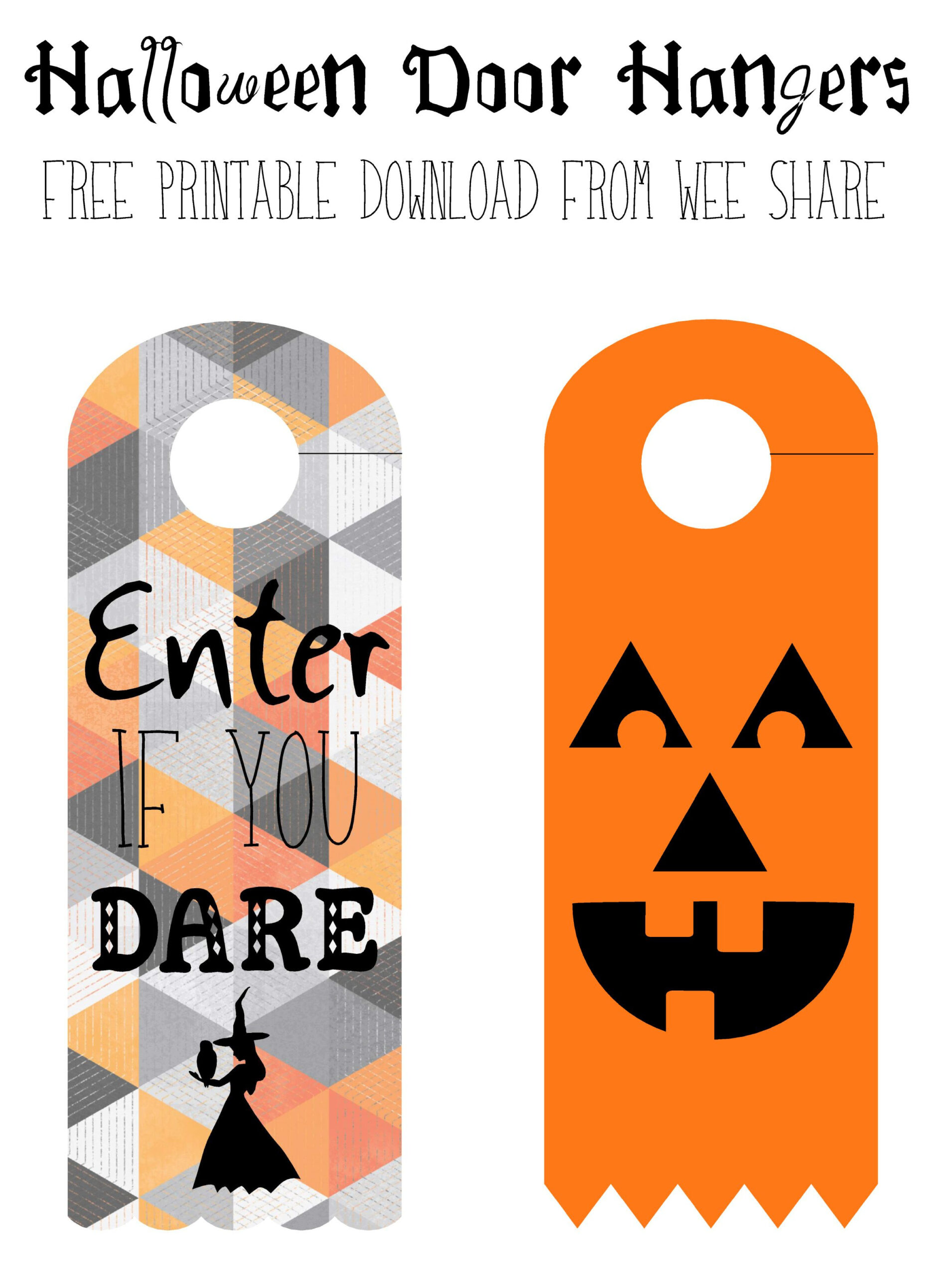 Halloween Door Hangers - Diy Crafts intended for Halloween Door Hangers Free Printable