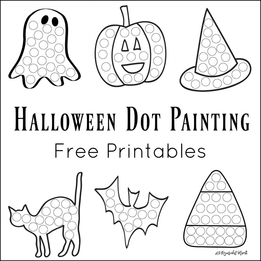 Halloween Dot Painting {Free Printables} - The Resourceful Mama with regard to Free Halloween Printables