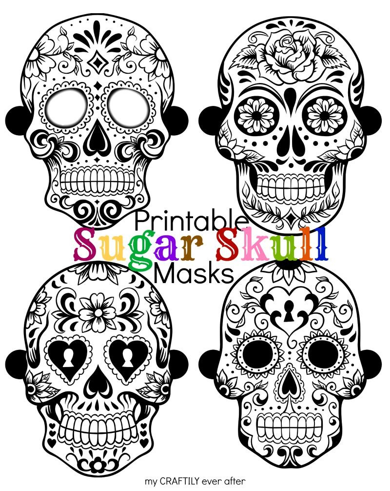 Halloween: Printable Sugar Skull Masks - See Vanessa Craft intended for Free Printable Sugar Skull Day of the Dead Mask