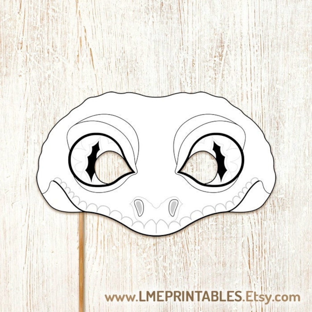 Halloween Reptile Coloring Mask Printable Lizard Salamander Diy inside Free Printable Lizard Mask