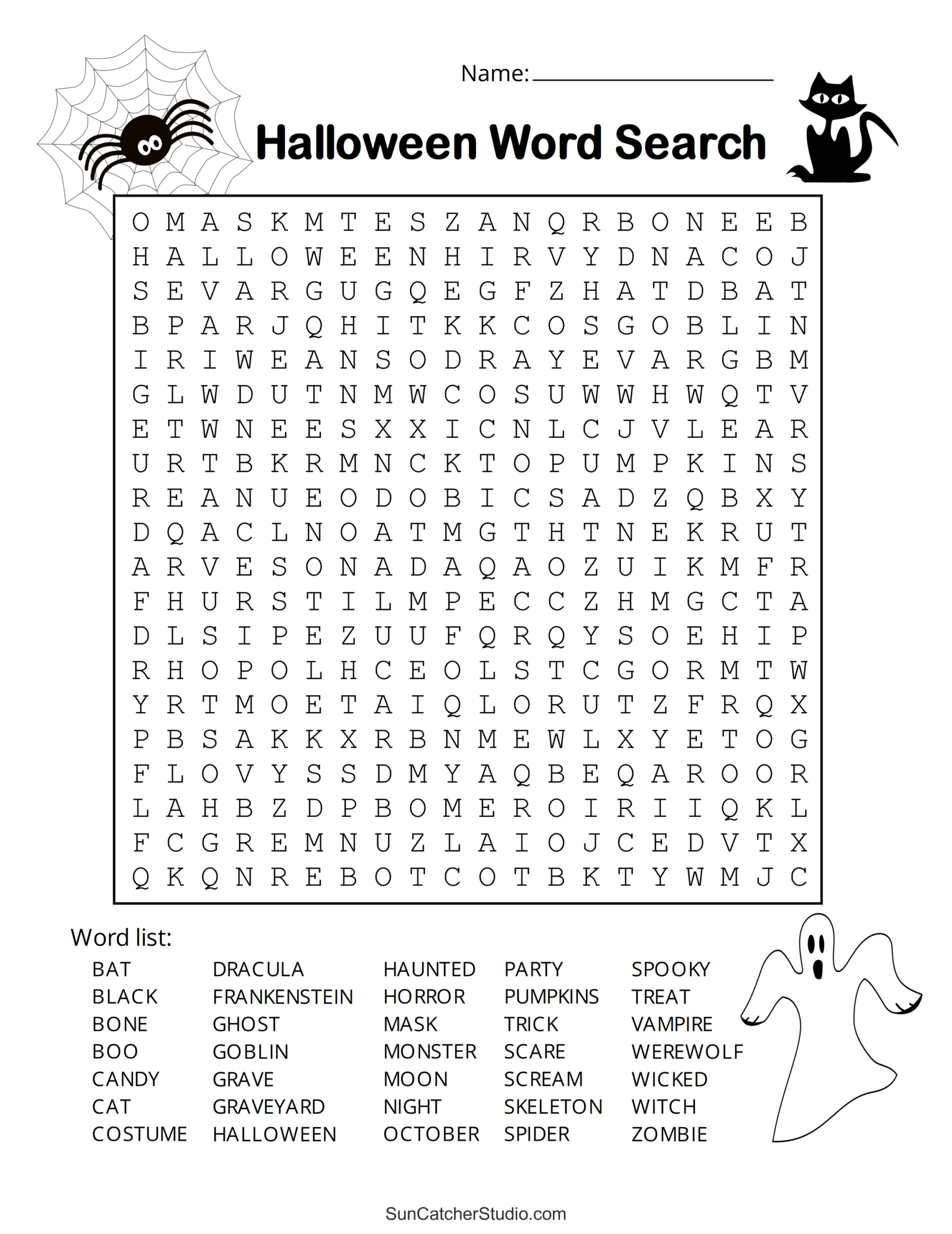 Halloween Word Search (Free Printable Puzzles) – Diy Projects for Free Printable Halloween Word Search Puzzles