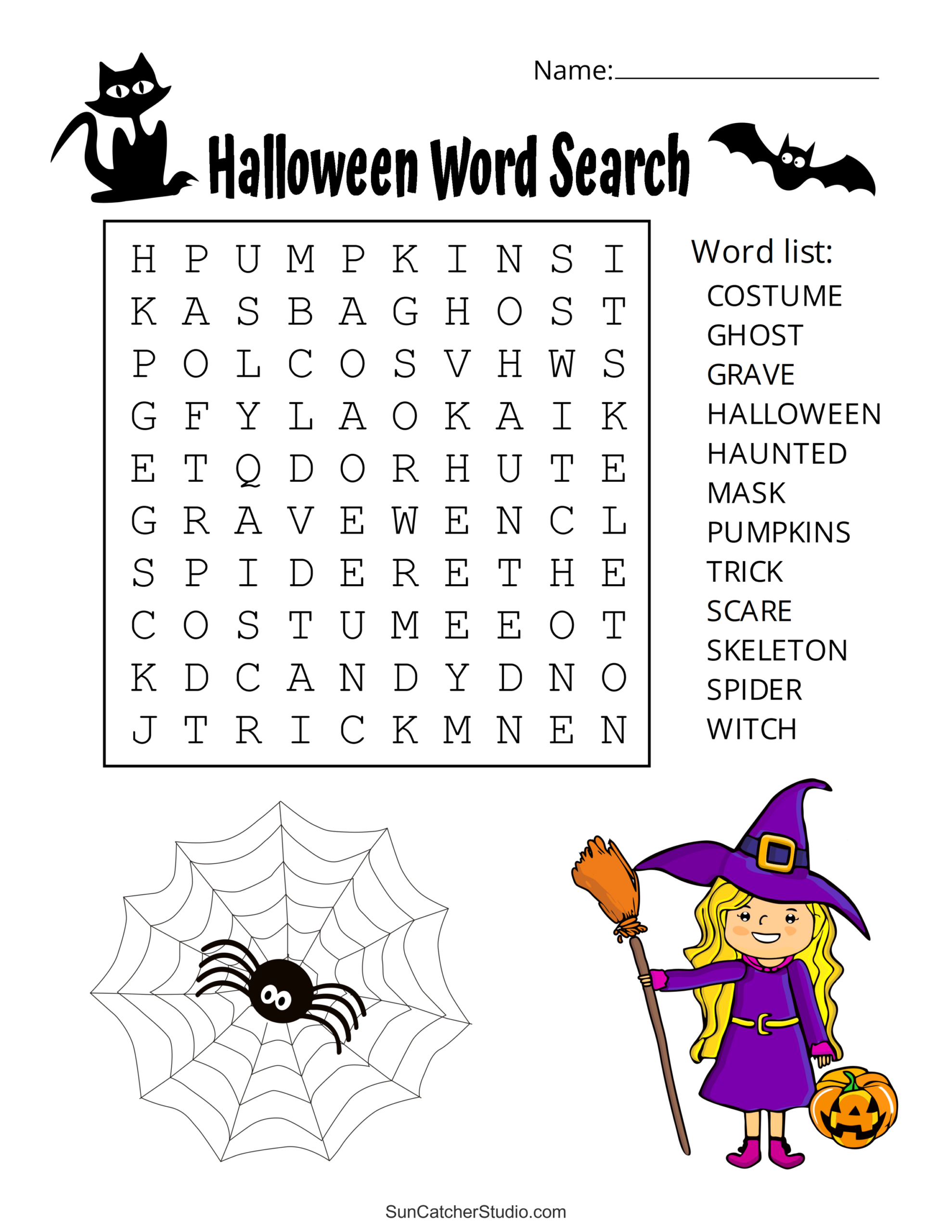 Halloween Word Search (Free Printable Puzzles) – Diy Projects for Free Printable Halloween Word Search