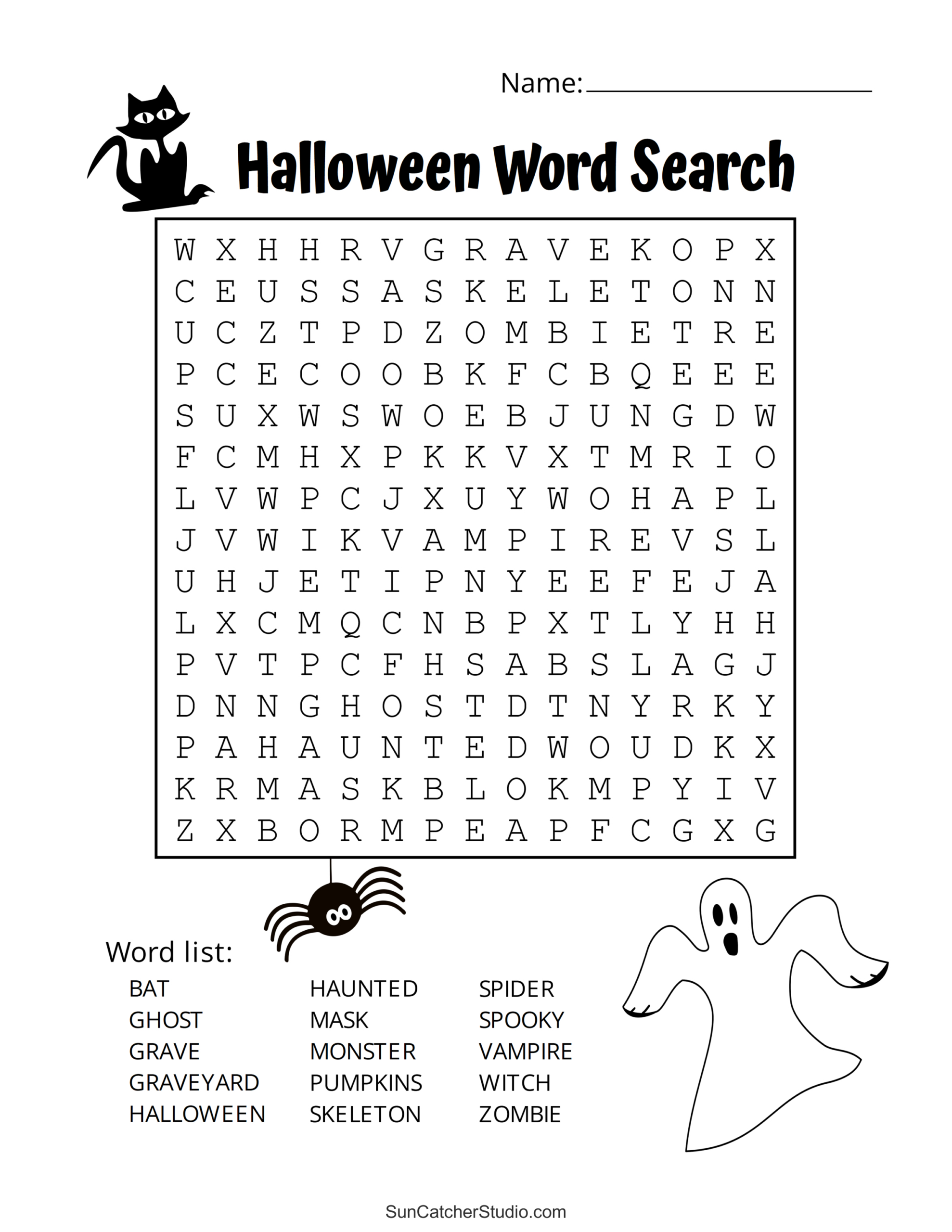 Halloween Word Search (Free Printable Puzzles) – Diy Projects regarding Free Printable Halloween Word Search Puzzles