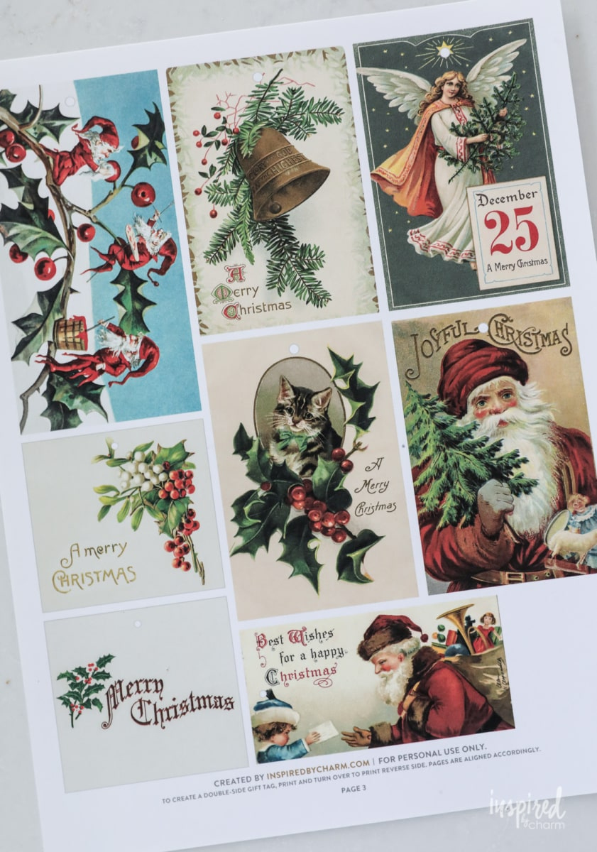 Handmade Vintage-Inspired Christmas Gift Tags with regard to Free Printable Vintage Christmas Tags For Gifts