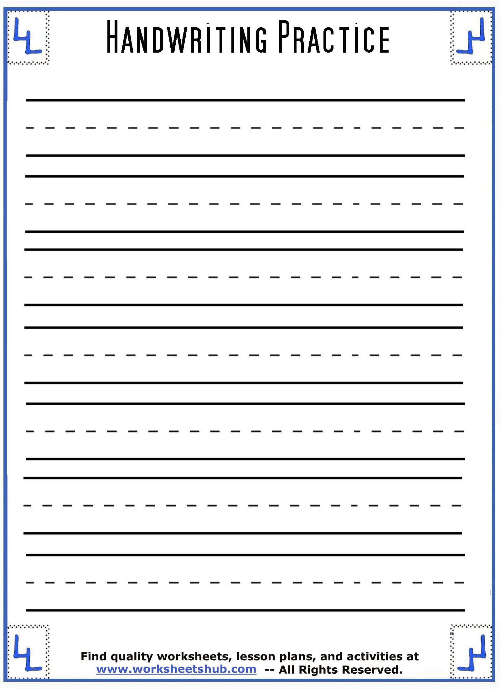 Handwriting Sheets:printable 3-Lined Paper with Free Printable Handwriting Paper