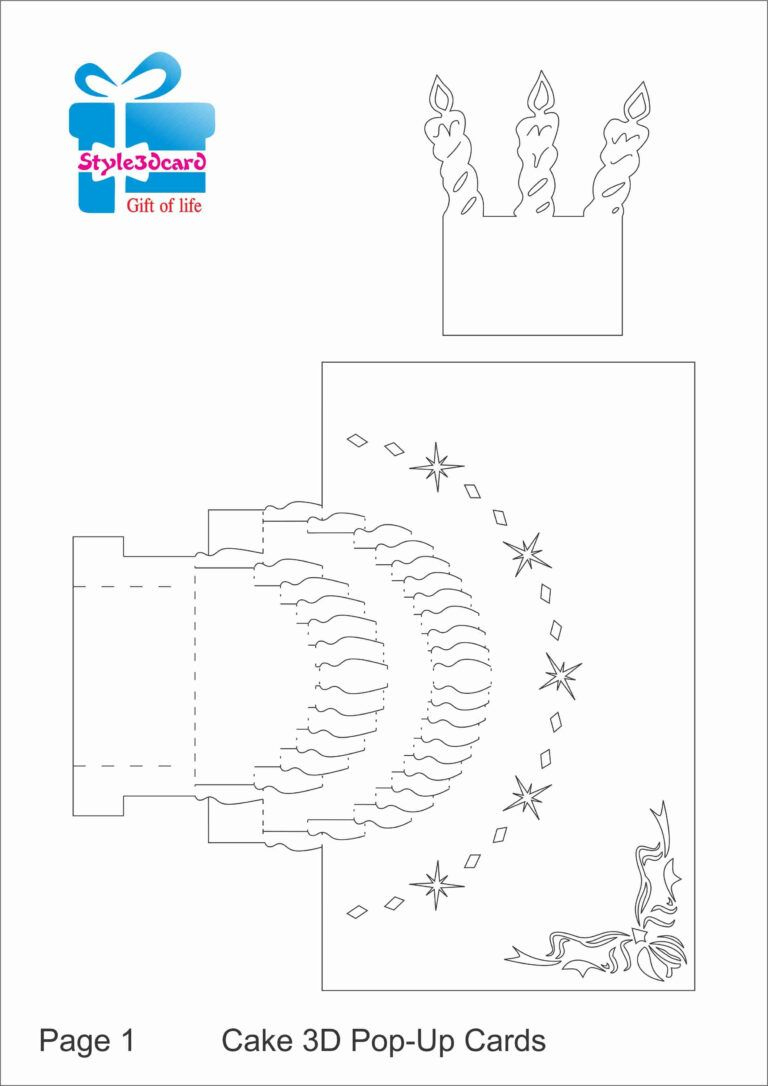 Happy Birthday-Cake-3D-Pop-Up-Greeting-Card/ Kirigami For Happy in Free Printable Birthday Pop Up Card Templates