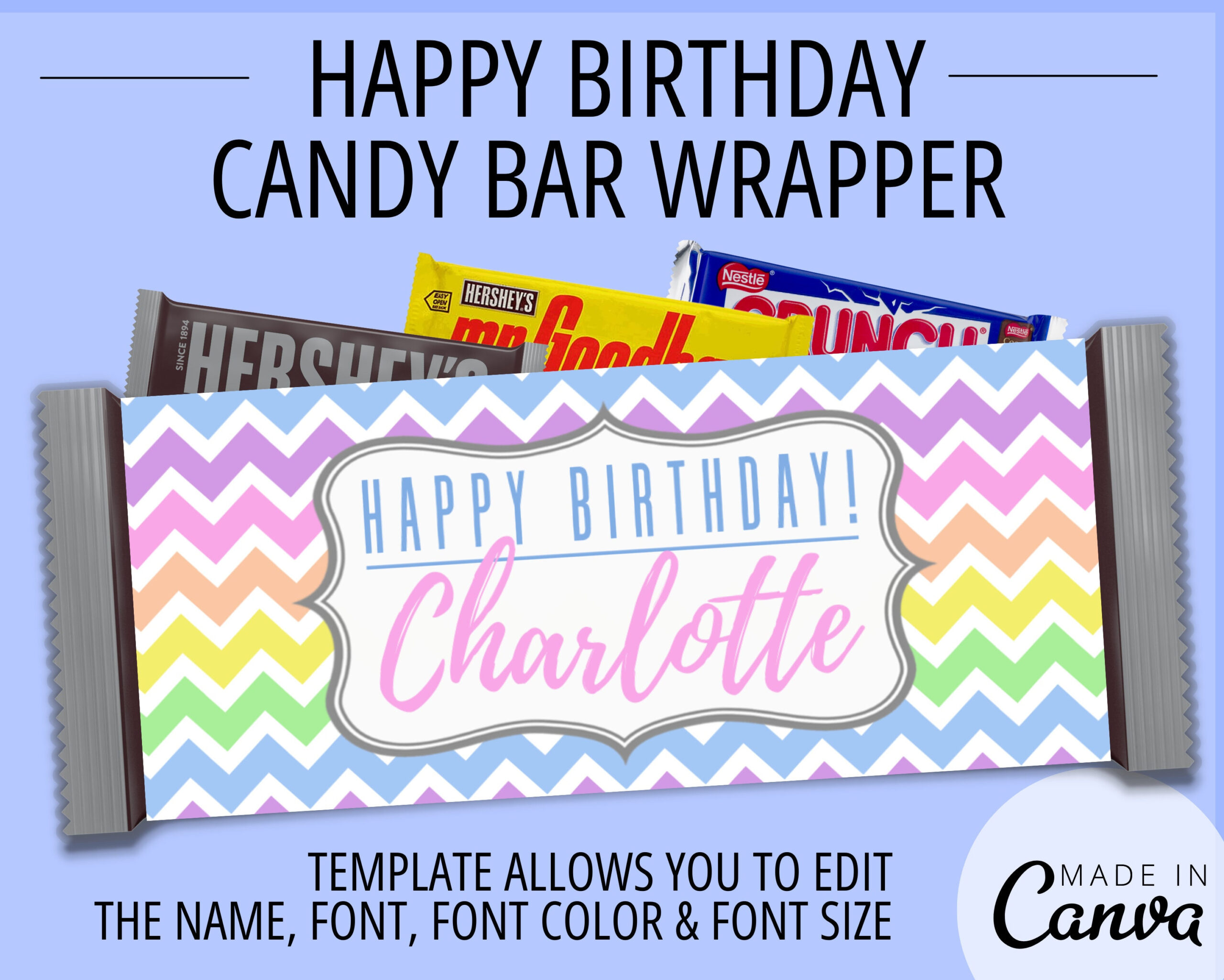 Happy Birthday Candy Bar Wrapper Chocolate Bar Wrapper Template inside Free Printable Birthday Candy Bar Wrappers