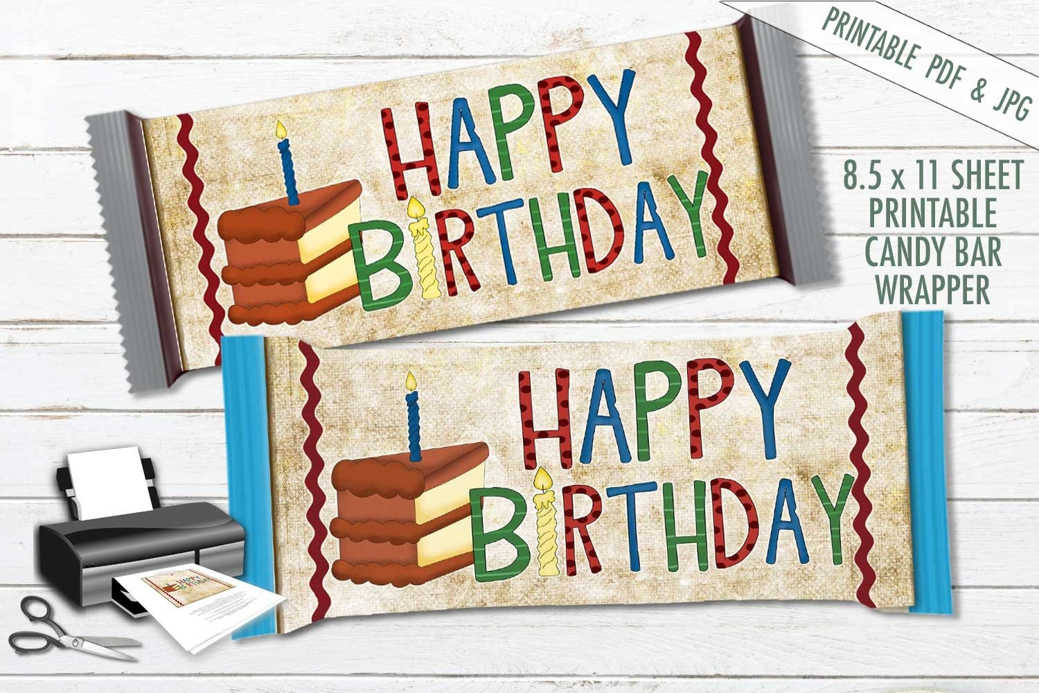 Happy Birthday Candy Bar Wrapper- Hershey Wrapper - Pdf Jpg inside Free Printable Birthday Candy Bar Wrappers