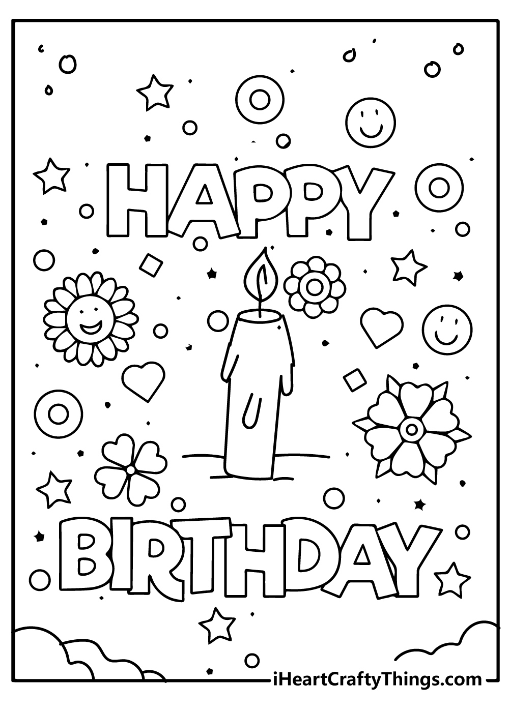 Happy Birthday Coloring Pages (100% Free Printables) for Happy Birthday Free Printable