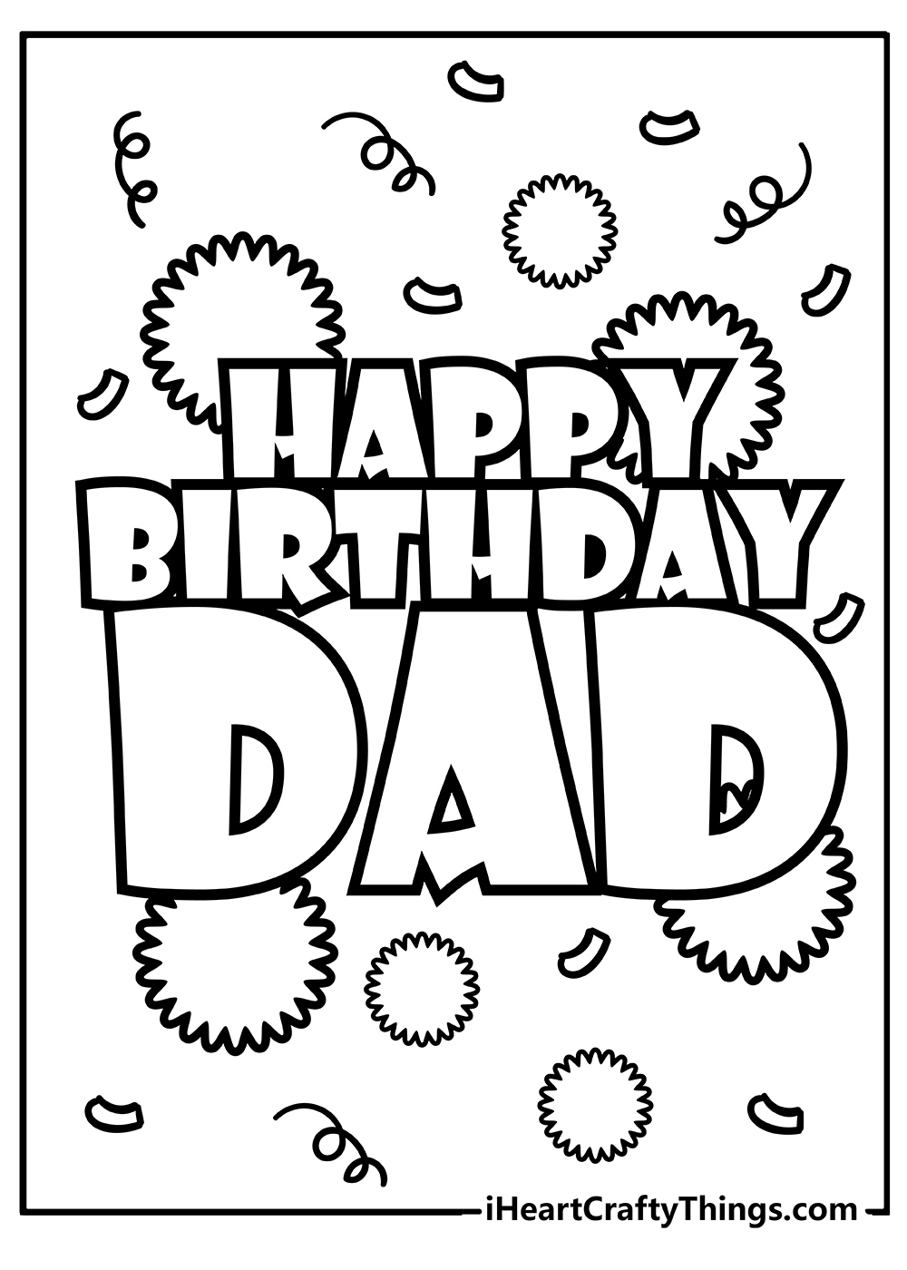 Happy Birthday Dad Coloring Pages (100% Free Printables) intended for Free Printable Happy Birthday Cards for Dad