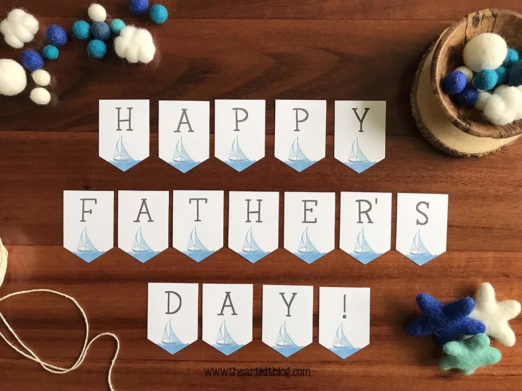 Happy Father&amp;#039;S Day Banner {Free Printable!} - The Art Kit intended for Happy Father Day Banner Printable Free