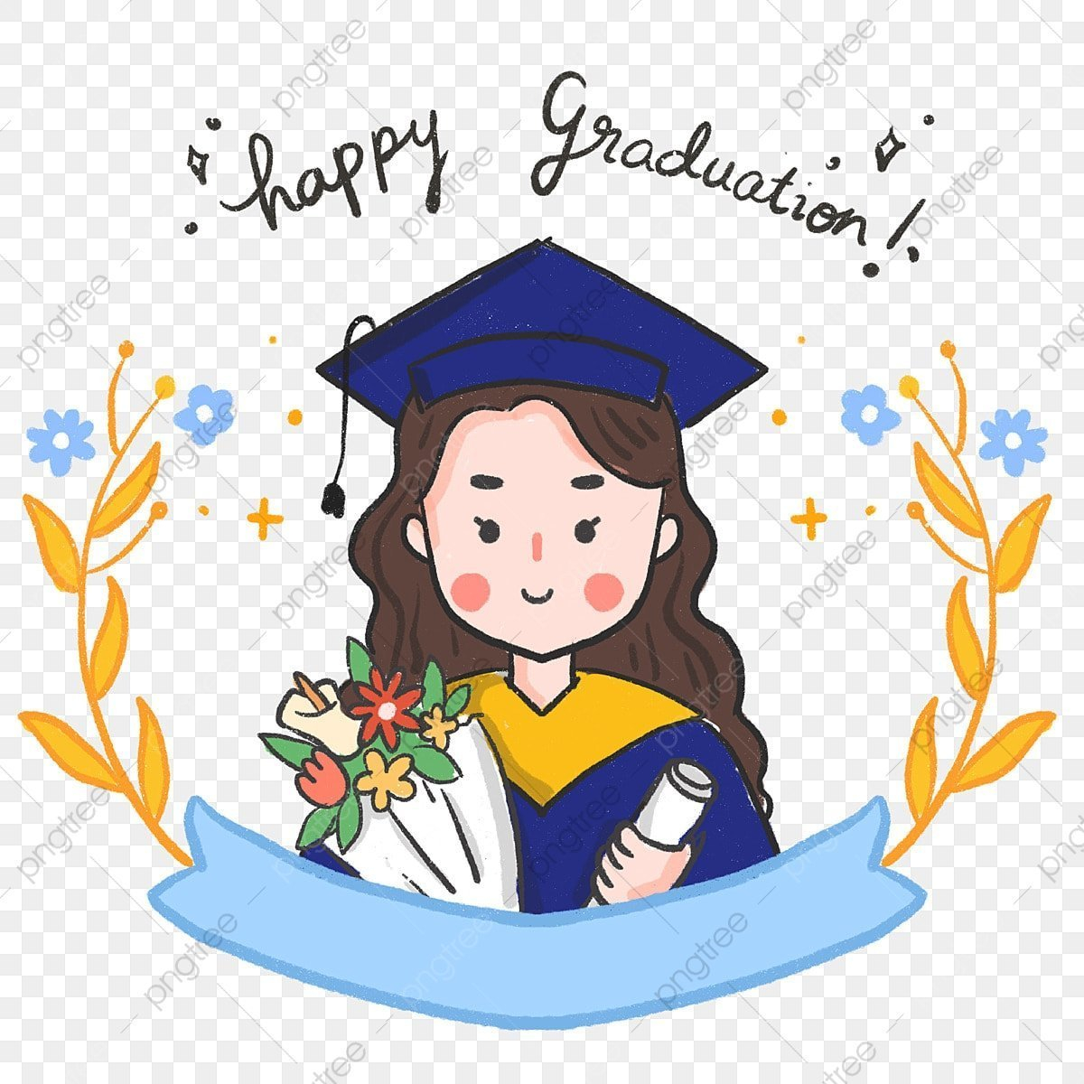 Happy Graduate White Transparent, Cute Girl Happy Graduation inside Graduation Clip Art Free Printable