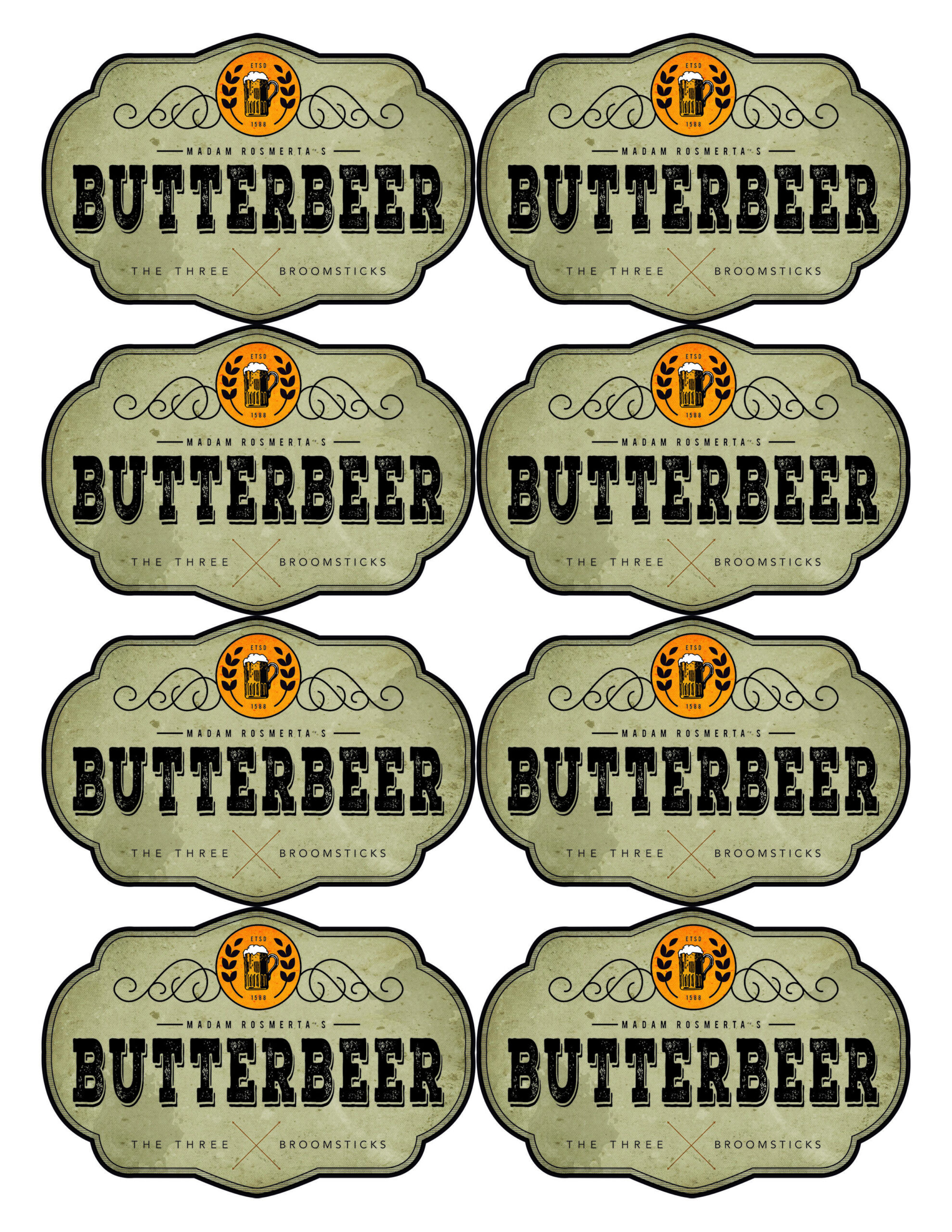 Harry Potter Birthday, Harry Potter Bday, Harry Potter Printables pertaining to Free Printable Butterbeer Labels