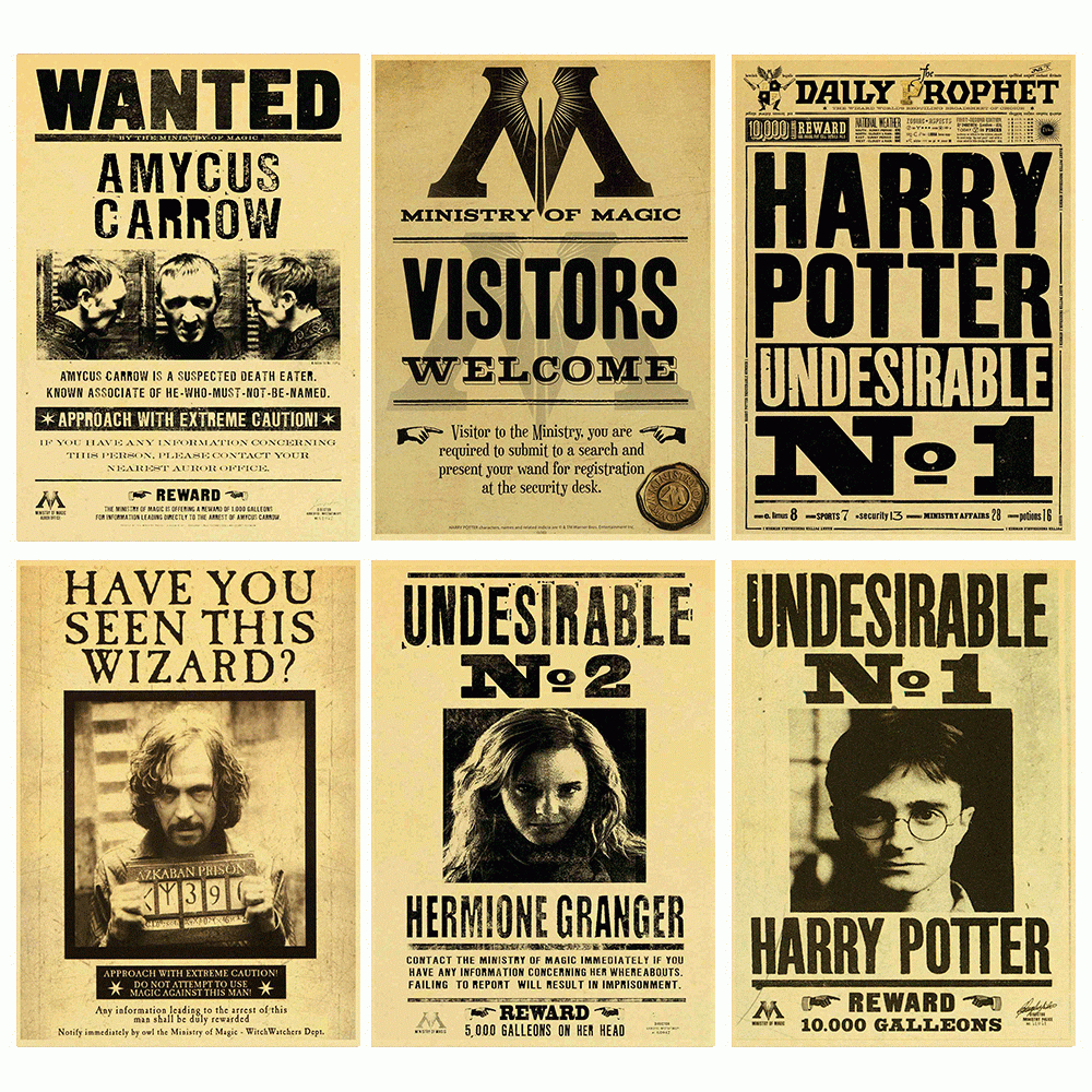 Harry Potter Printable Wanted Posters with regard to Free Printable Harry Potter Posters