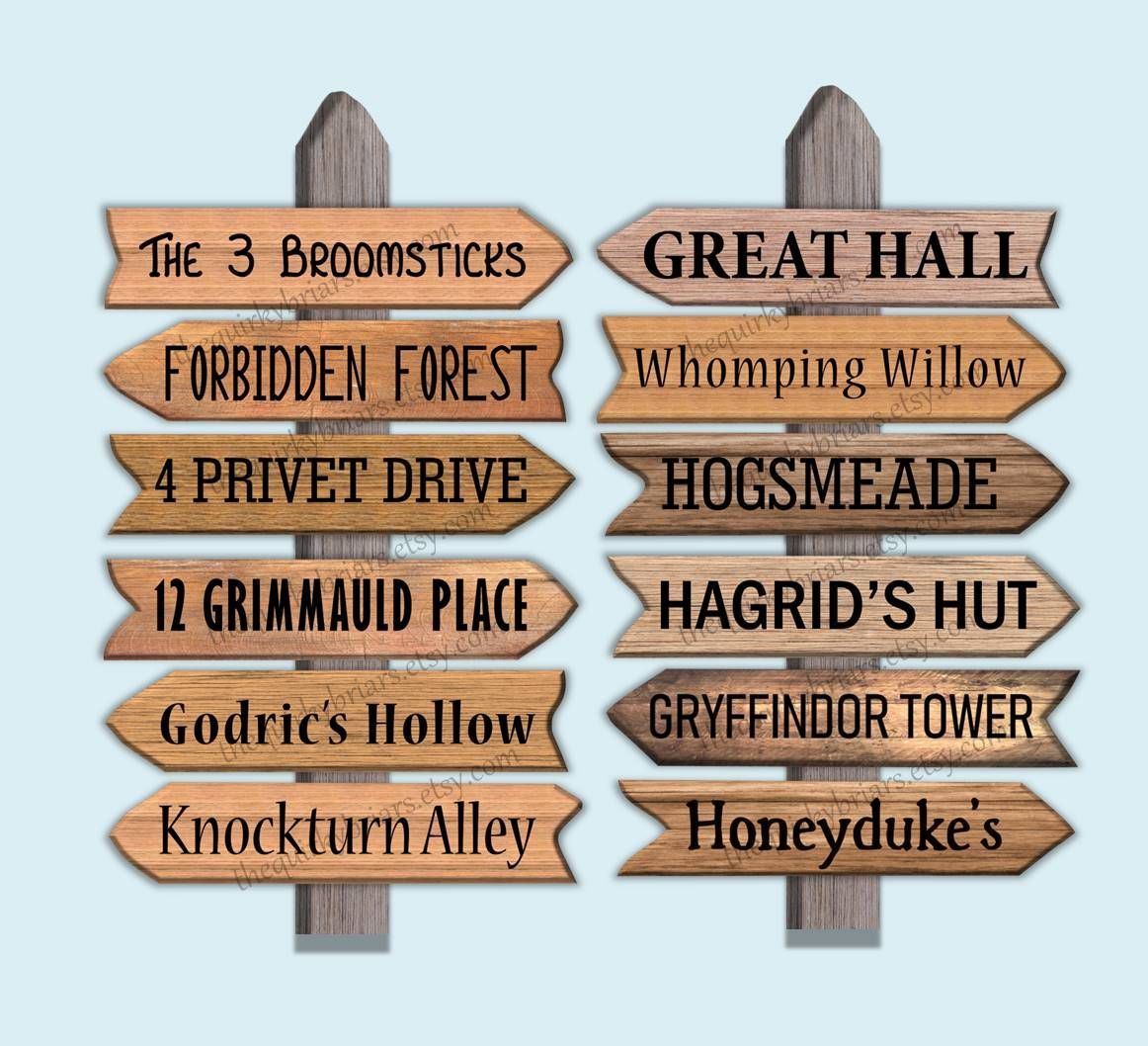 Harry Potter Themed Printable Sign Post With Places From Hp World regarding Free Harry Potter Printable Signs